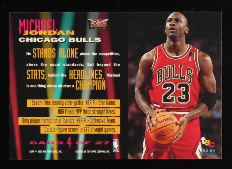Michael Jordan 1993-94 Stadium Club Beam Team #4 at PristineAuction.com Michael Jordan 1993-94 Stadium Club Beam Team #4 at PristineAuction.com