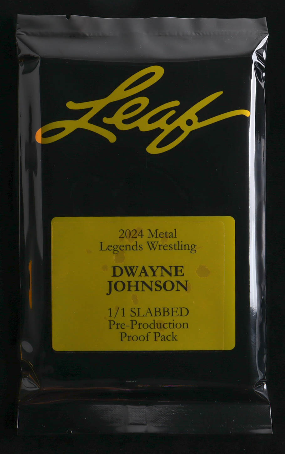 Dwayne "The Rock" Johnson 2024 Leaf Metal Legends Wrestling Slabbed #1/1 Pre-Production Proof Mystery Pack at PristineAuction.com Dwayne "The Rock" Johnson 2024 Leaf Metal Legends Wrestling Slabbed #1/1 Pre-Production Proof Mystery Pack at PristineAuction.com