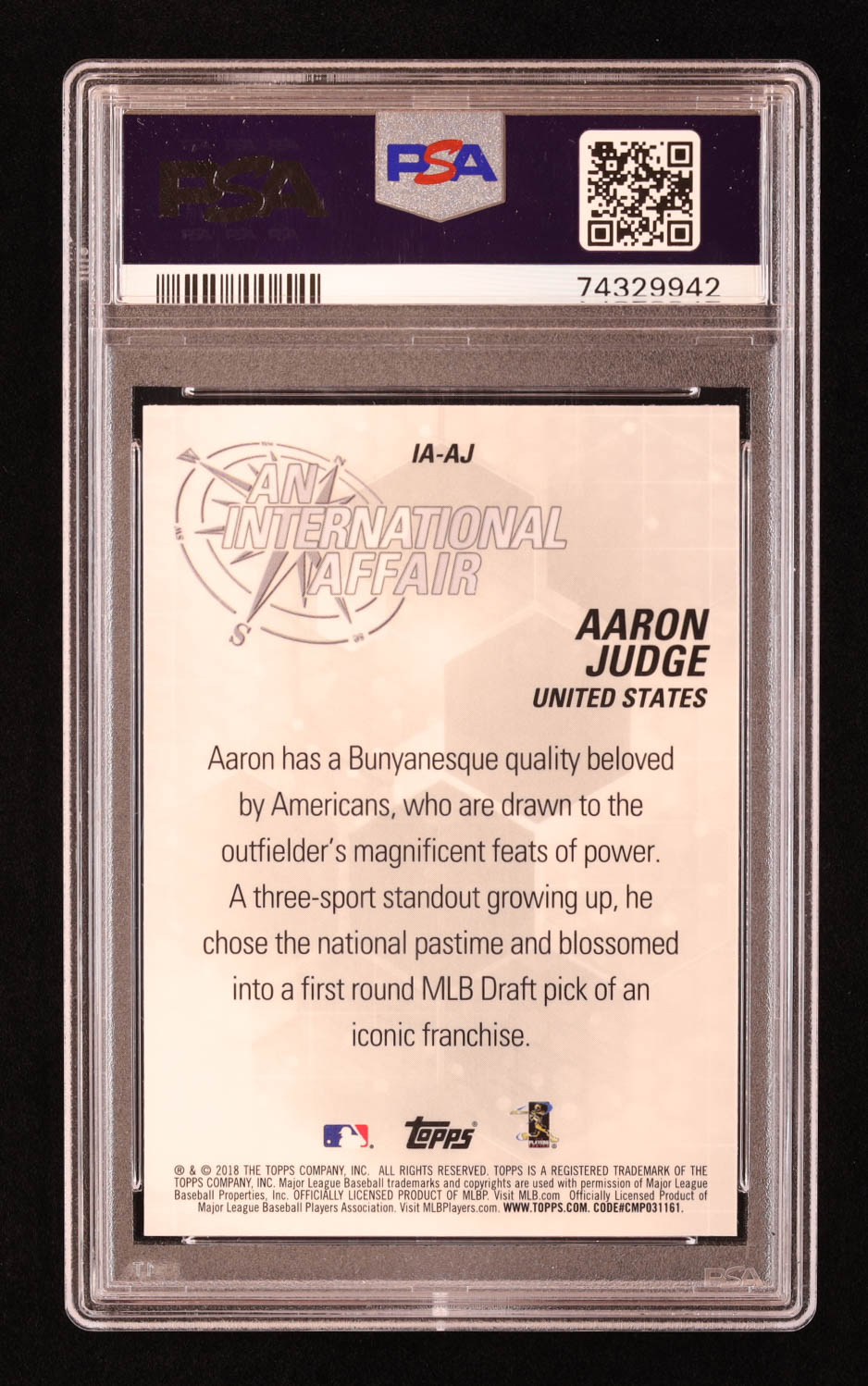 Aaron Judge 2018 Topps Chrome Update An International Affair #IAAJ (PSA 10) at PristineAuction.com Aaron Judge 2018 Topps Chrome Update An International Affair #IAAJ (PSA 10) at PristineAuction.com