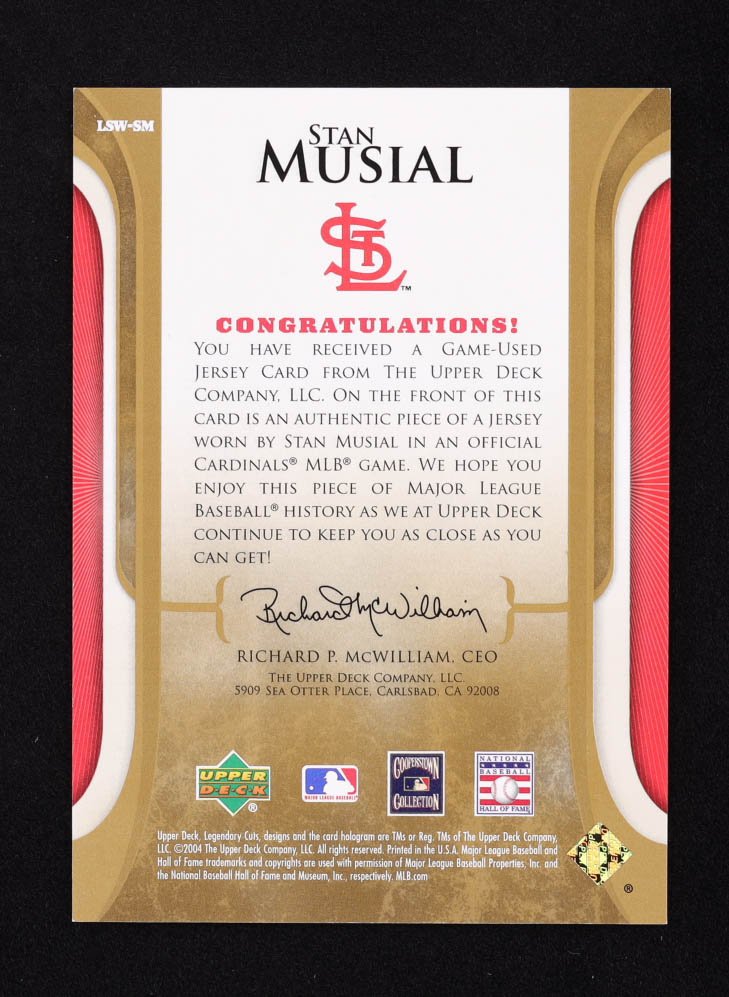 Stan Musial 2004 SP Legendary Cuts Legendary Swatches #SM Jersey at PristineAuction.com Stan Musial 2004 SP Legendary Cuts Legendary Swatches #SM Jersey at PristineAuction.com
