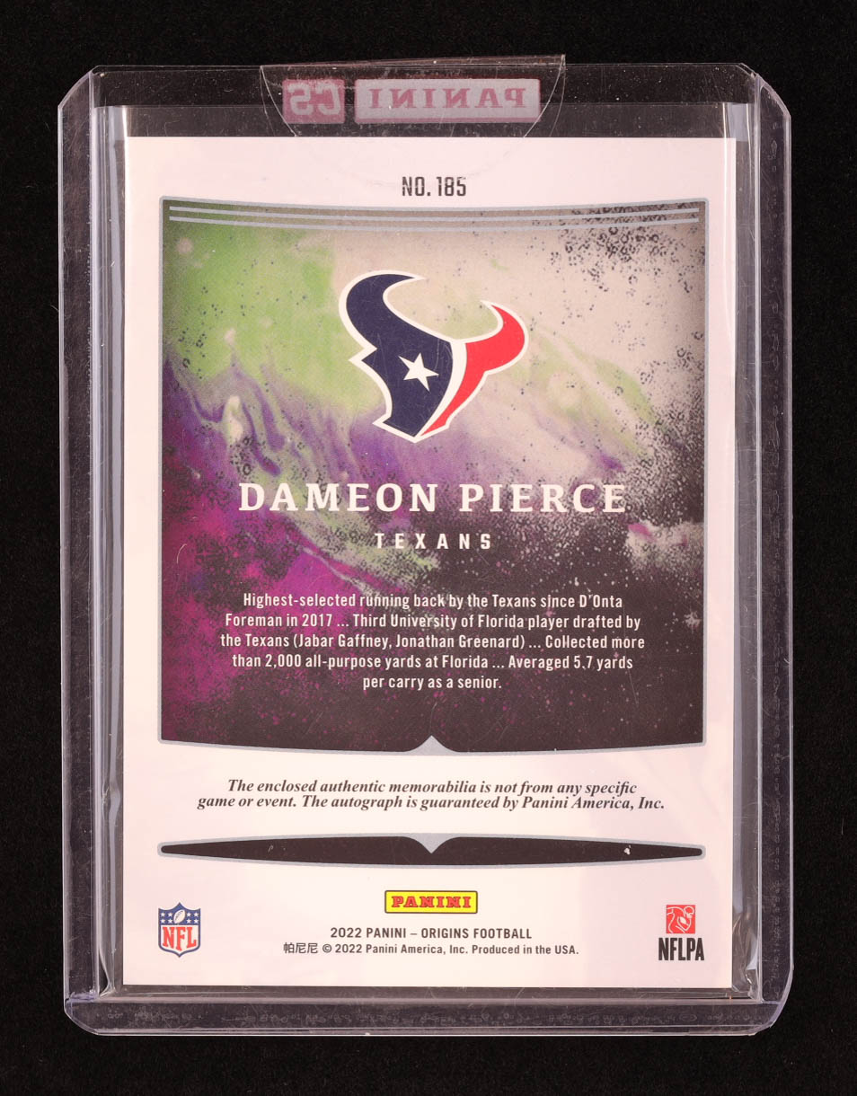 Dameon Pierce 2022 Panini Origins #185 JSY AU EXCH RC at PristineAuction.com Dameon Pierce 2022 Panini Origins #185 JSY AU EXCH RC at PristineAuction.com