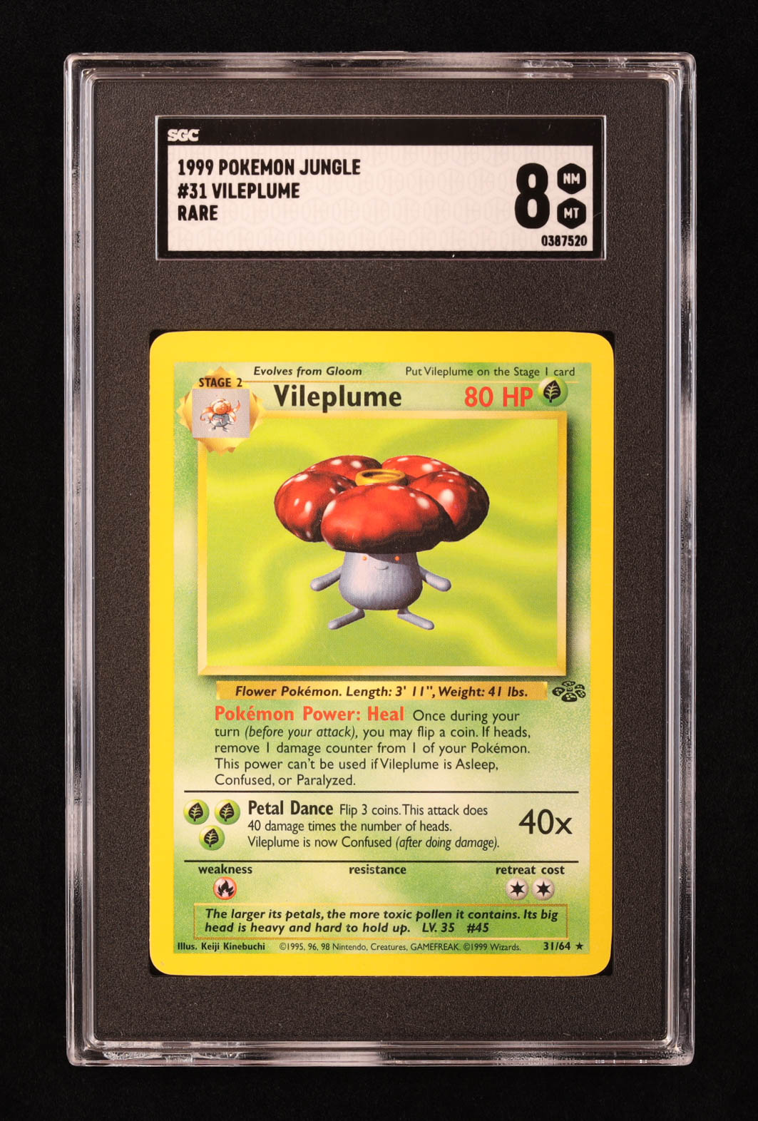 Vileplume Pokemon 1999 Jungle #31 (SGC 8) at PristineAuction.com Vileplume Pokemon 1999 Jungle #31 (SGC 8) at PristineAuction.com