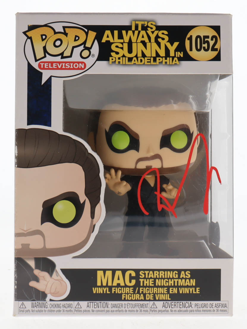 Rob McElhenney Signed "It's Always Sunny in Philadelphia" #1052 Mac Starring as the Nightman Funko Pop! Vinyl Figure (Beckett) at PristineAuction.com Rob McElhenney Signed "It's Always Sunny in Philadelphia" #1052 Mac Starring as the Nightman Funko Pop! Vinyl Figure (Beckett) at PristineAuction.com