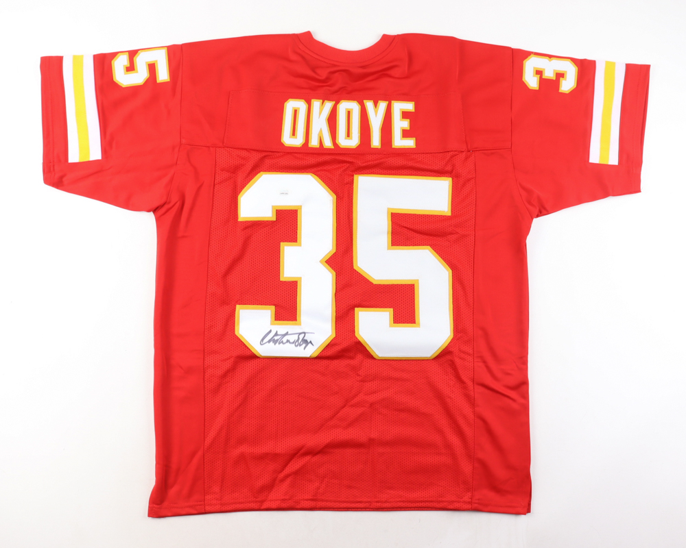 Christian Okoye Signed Jersey (JSA) at PristineAuction.com Christian Okoye Signed Jersey (JSA) at PristineAuction.com