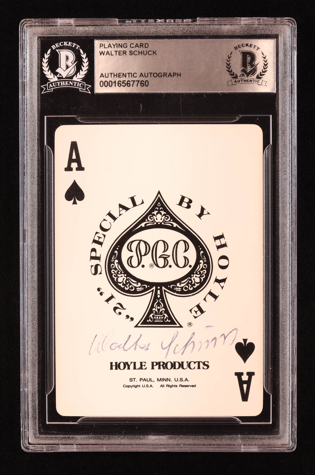 Walter Schuck Signed Playing Card (BGS) at PristineAuction.com Walter Schuck Signed Playing Card (BGS) at PristineAuction.com