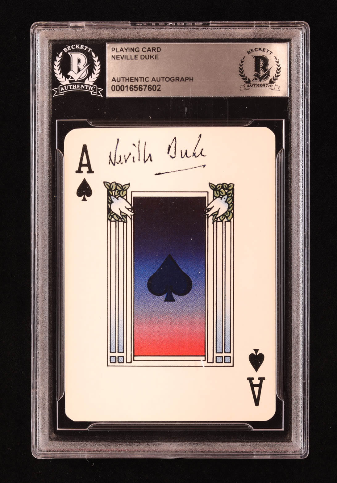 Neville Duke Signed Playing Card (BGS) at PristineAuction.com Neville Duke Signed Playing Card (BGS) at PristineAuction.com