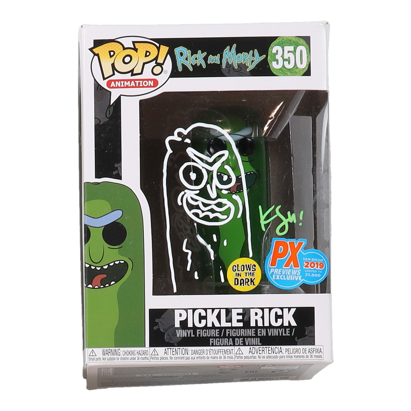 Kyle Starks Signed "Rick and Morty" #350 Pickle Rick Funko Pop! Vinyl Figure with Pickle Rick Sketch (Beckett) at PristineAuction.com Kyle Starks Signed "Rick and Morty" #350 Pickle Rick Funko Pop! Vinyl Figure with Pickle Rick Sketch (Beckett) at PristineAuction.com
