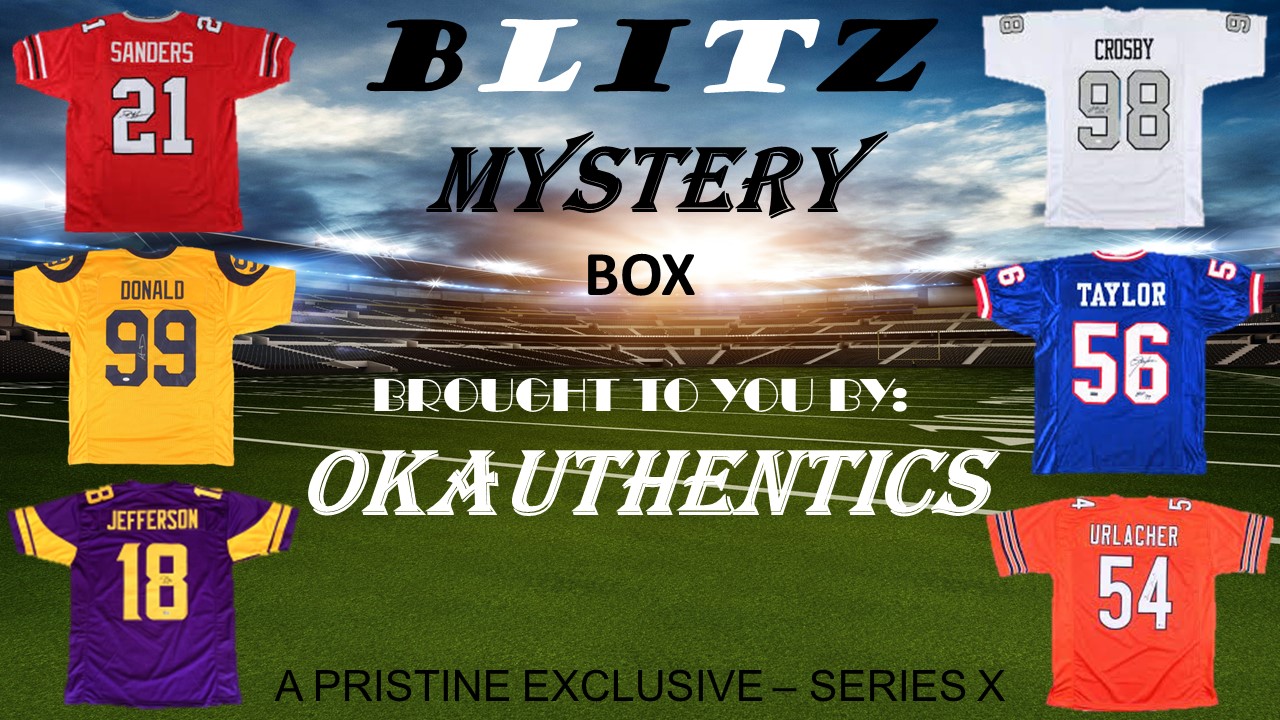 OKAUTHENTICS Blitz Football Jersey Mystery Box Series X at PristineAuction.com OKAUTHENTICS Blitz Football Jersey Mystery Box Series X at PristineAuction.com