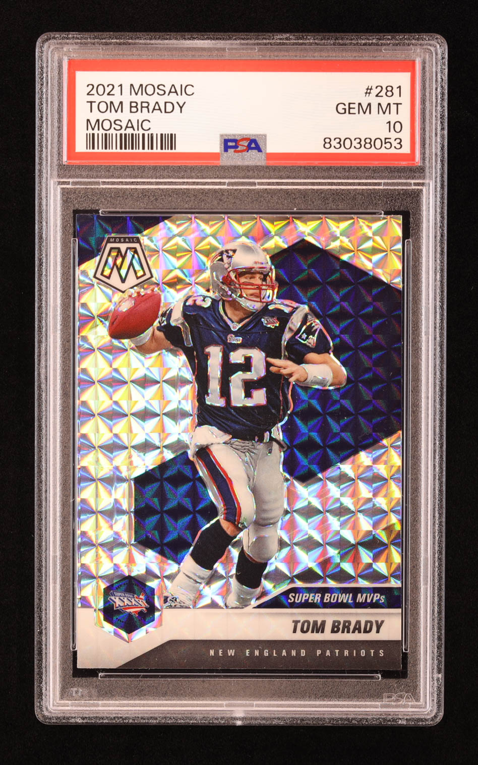 Tom Brady 2021 Panini Mosaic Mosaic #281 MVP (PSA 10) at PristineAuction.com Tom Brady 2021 Panini Mosaic Mosaic #281 MVP (PSA 10) at PristineAuction.com