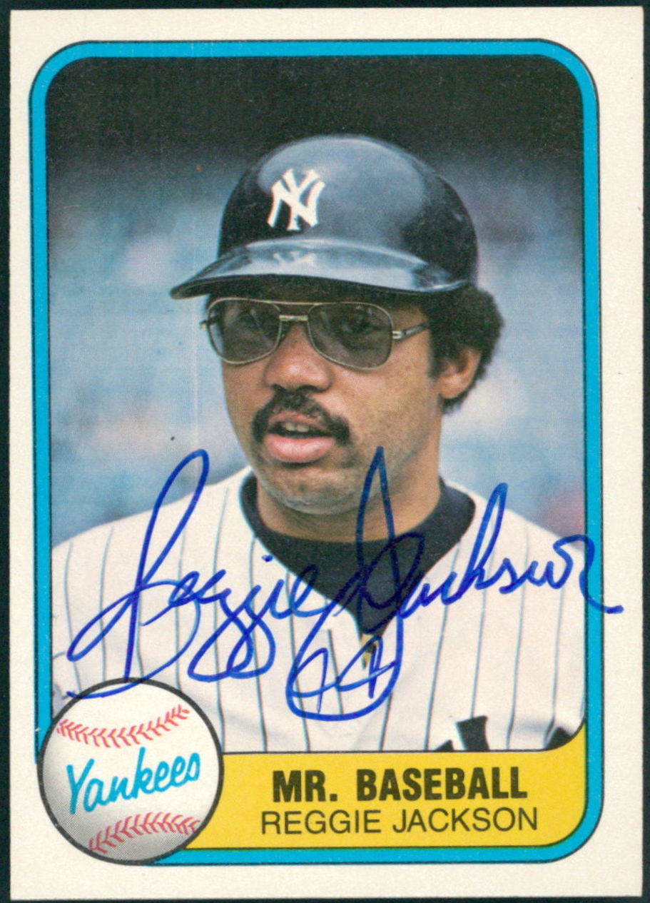 Reggie Jackson Signed 1981 Fleer #650 Baseball Card (JSA COA) at PristineAuction.com Reggie Jackson Signed 1981 Fleer #650 Baseball Card (JSA COA) at PristineAuction.com
