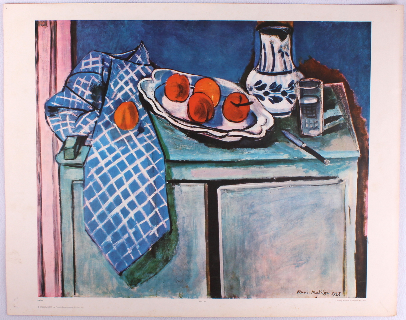 Matisse "Still Life" Vintage 1960 23x29 Vintage LE Official Authorized Lithograph Published by French Reproduction Rights, Inc. at PristineAuction.com Matisse "Still Life" Vintage 1960 23x29 Vintage LE Official Authorized Lithograph Published by French Reproduction Rights, Inc. at PristineAuction.com