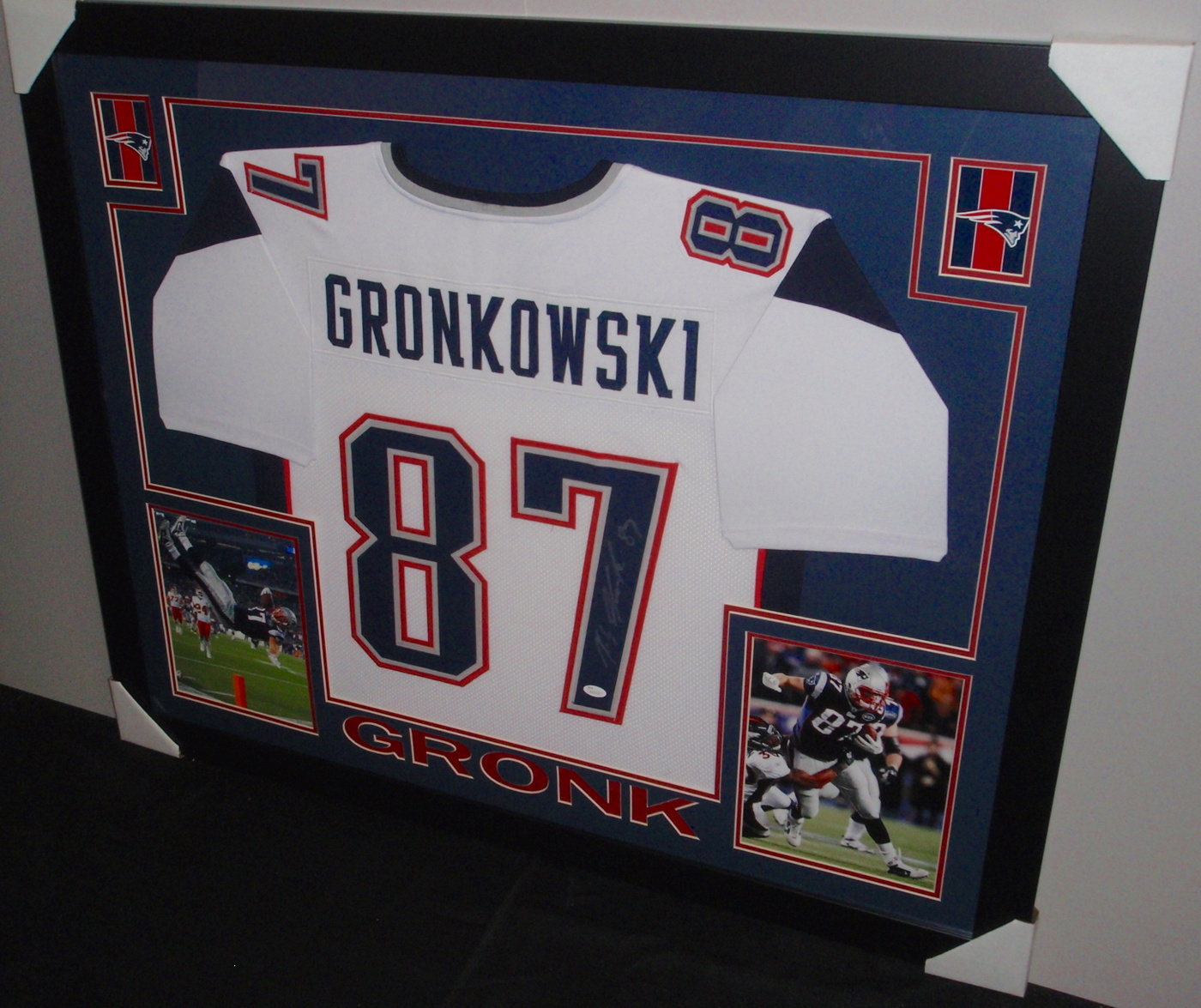 Rob Gronkowski Signed Patriots 35x43 Custom Framed Jersey (JSA COA) at PristineAuction.com Rob Gronkowski Signed Patriots 35x43 Custom Framed Jersey (JSA COA) at PristineAuction.com