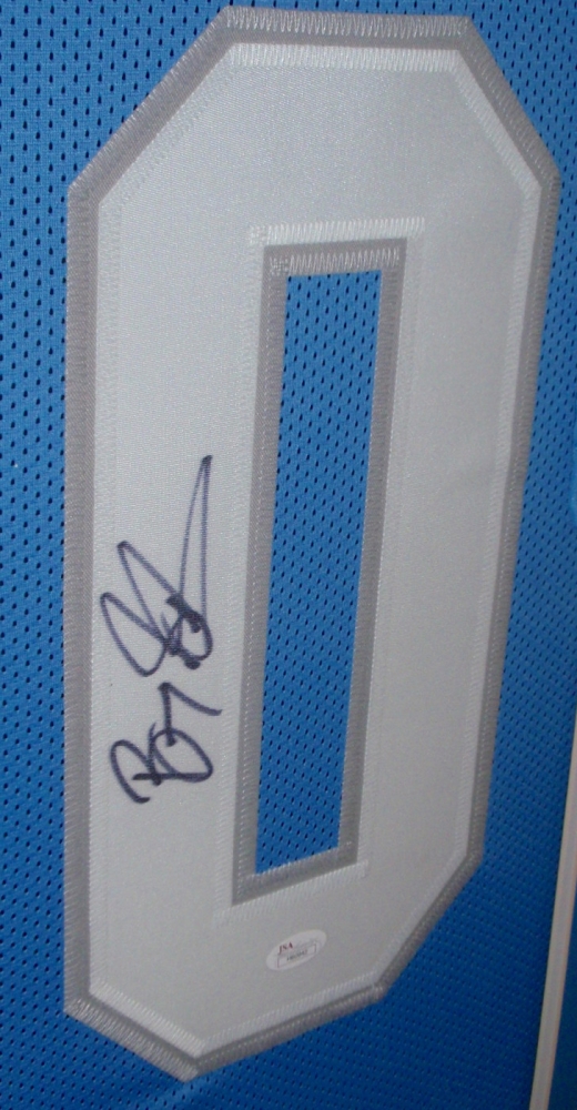 Barry Sanders Signed Lions 35x43 Custom Framed Career Highlight Stat