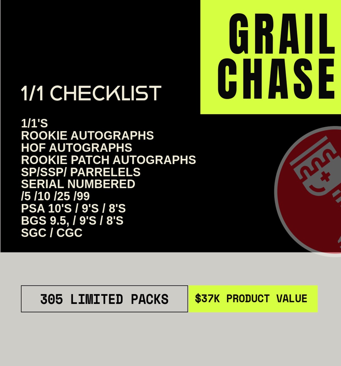 Mints Presents Grail Chase Series 5: The Golden Chalice Sports Card Mystery Pack at PristineAuction.com Mints Presents Grail Chase Series 5: The Golden Chalice Sports Card Mystery Pack at PristineAuction.com