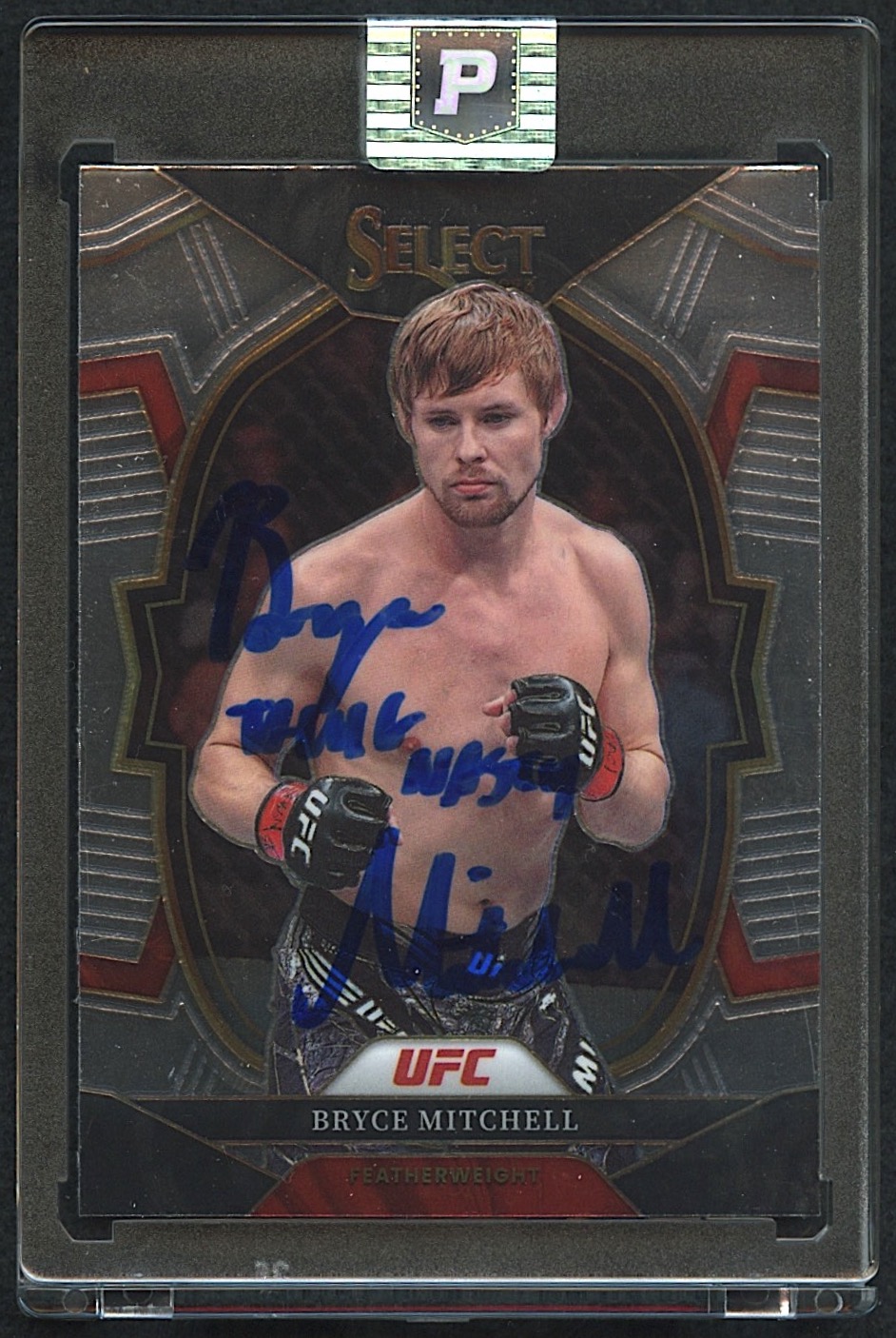 Bryce Mitchell Signed 2023 Select UFC #70 Inscribed "Thug Nasty" (PA Encapsulated) at PristineAuction.com Bryce Mitchell Signed 2023 Select UFC #70 Inscribed "Thug Nasty" (PA Encapsulated) at PristineAuction.com