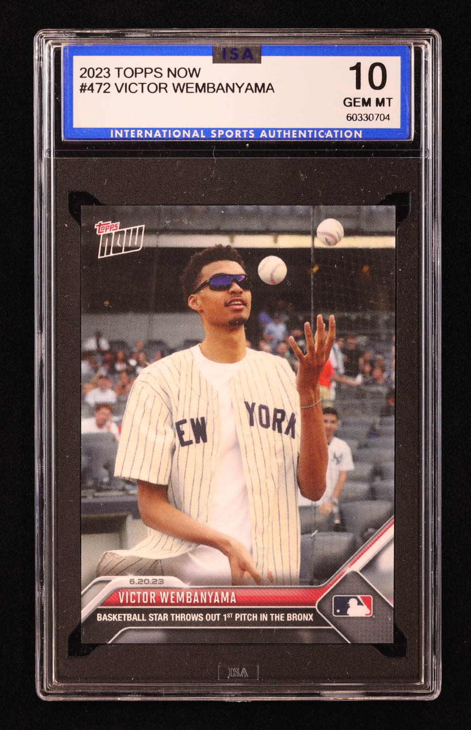 Victor Wembanyama 2023 Topps Now #472 RC (ISA 10) at PristineAuction.com Victor Wembanyama 2023 Topps Now #472 RC (ISA 10) at PristineAuction.com