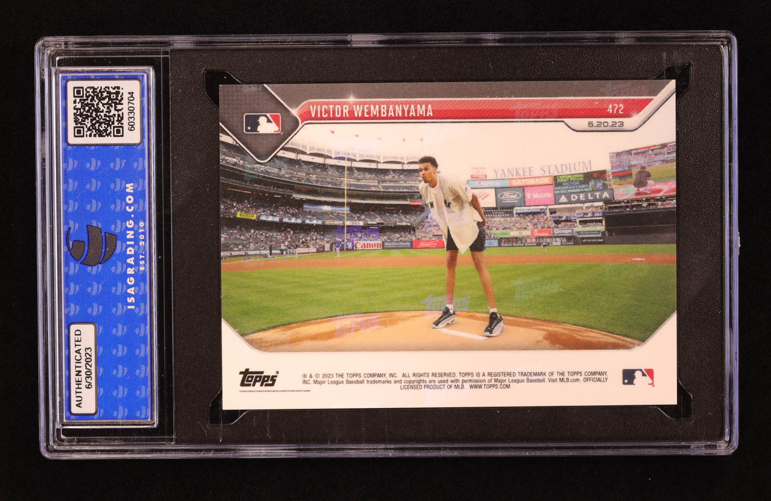 Victor Wembanyama 2023 Topps Now #472 RC (ISA 10) at PristineAuction.com Victor Wembanyama 2023 Topps Now #472 RC (ISA 10) at PristineAuction.com