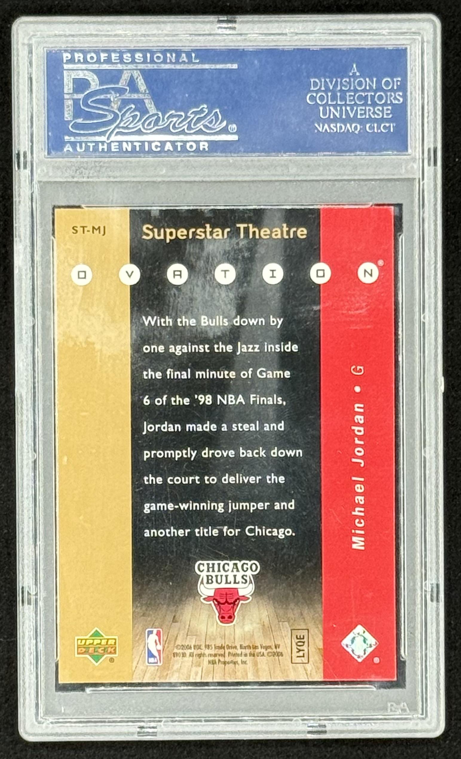 Michael Jordan 2006-07 Upper Deck Ovation Superstar Theatre #MJ (PSA 9) at PristineAuction.com Michael Jordan 2006-07 Upper Deck Ovation Superstar Theatre #MJ (PSA 9) at PristineAuction.com