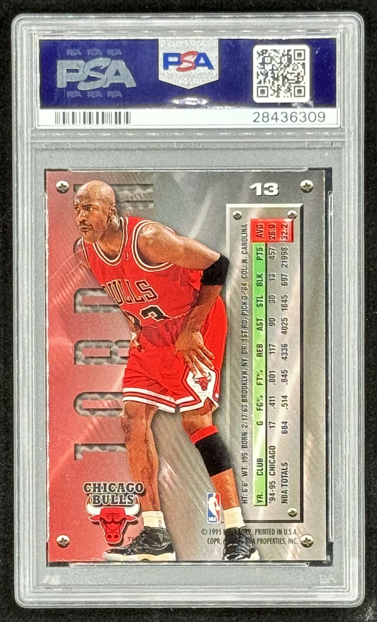 Michael Jordan 1995-96 Metal #13 (PSA 9) at PristineAuction.com Michael Jordan 1995-96 Metal #13 (PSA 9) at PristineAuction.com