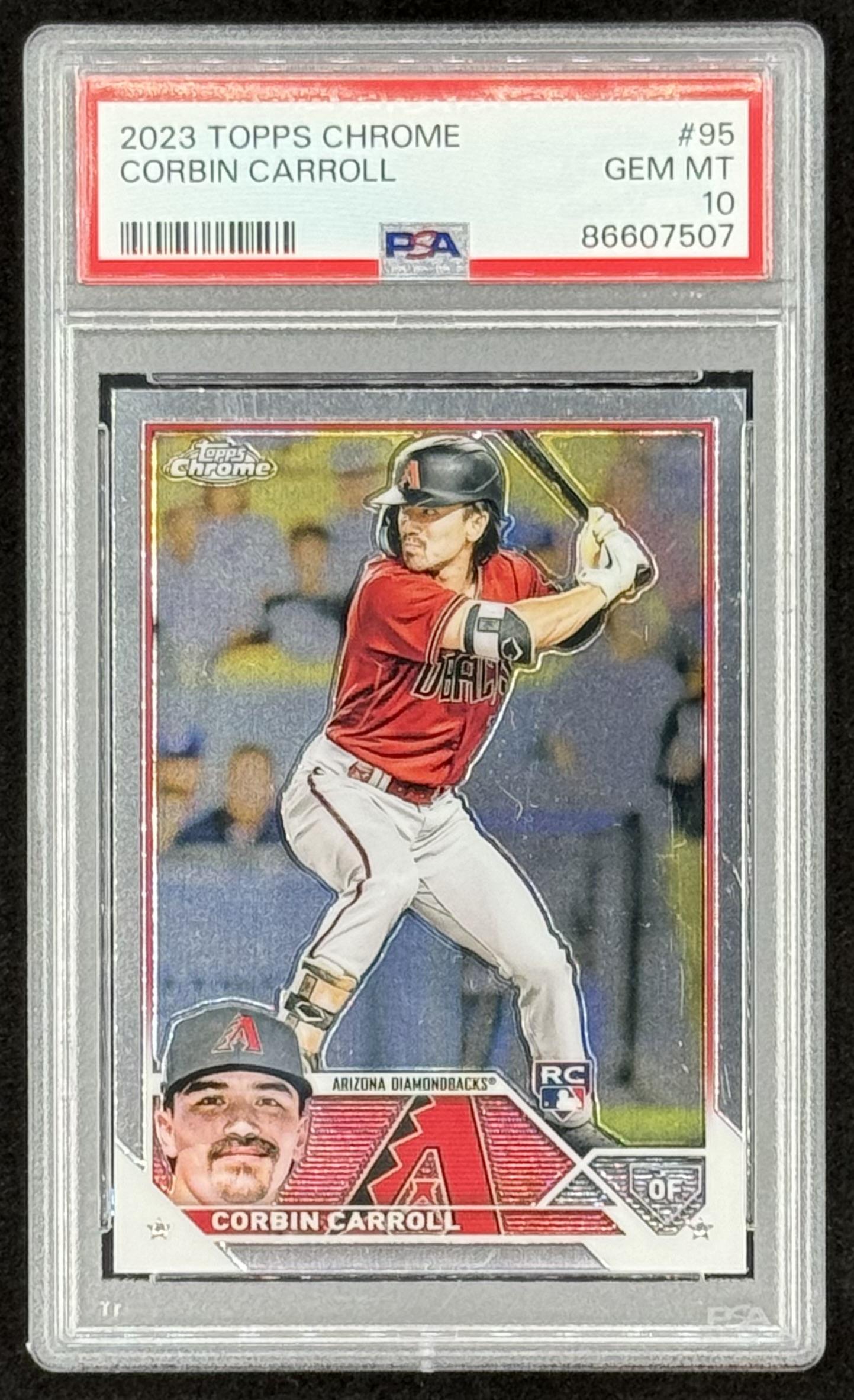 Corbin Carroll 2023 Topps Chrome #95 RC (PSA 10) at PristineAuction.com Corbin Carroll 2023 Topps Chrome #95 RC (PSA 10) at PristineAuction.com