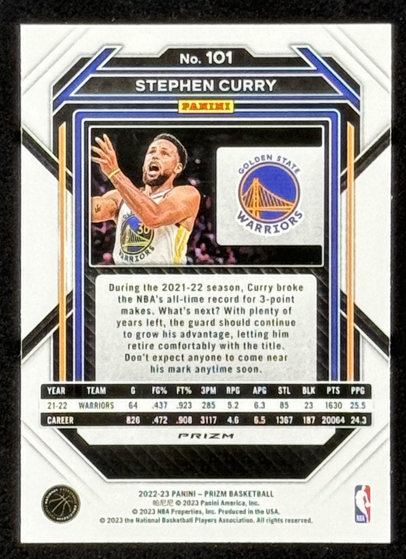 Stephen Curry 2022-23 Panini Prizm Prizms Pink Ice #101 at PristineAuction.com Stephen Curry 2022-23 Panini Prizm Prizms Pink Ice #101 at PristineAuction.com