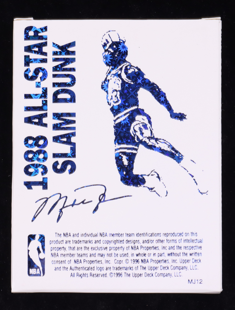 Michael Jordan 1996 All-Star 1988 Slam Dunk 22Kt Gold Card #/10,000 at PristineAuction.com Michael Jordan 1996 All-Star 1988 Slam Dunk 22Kt Gold Card #/10,000 at PristineAuction.com