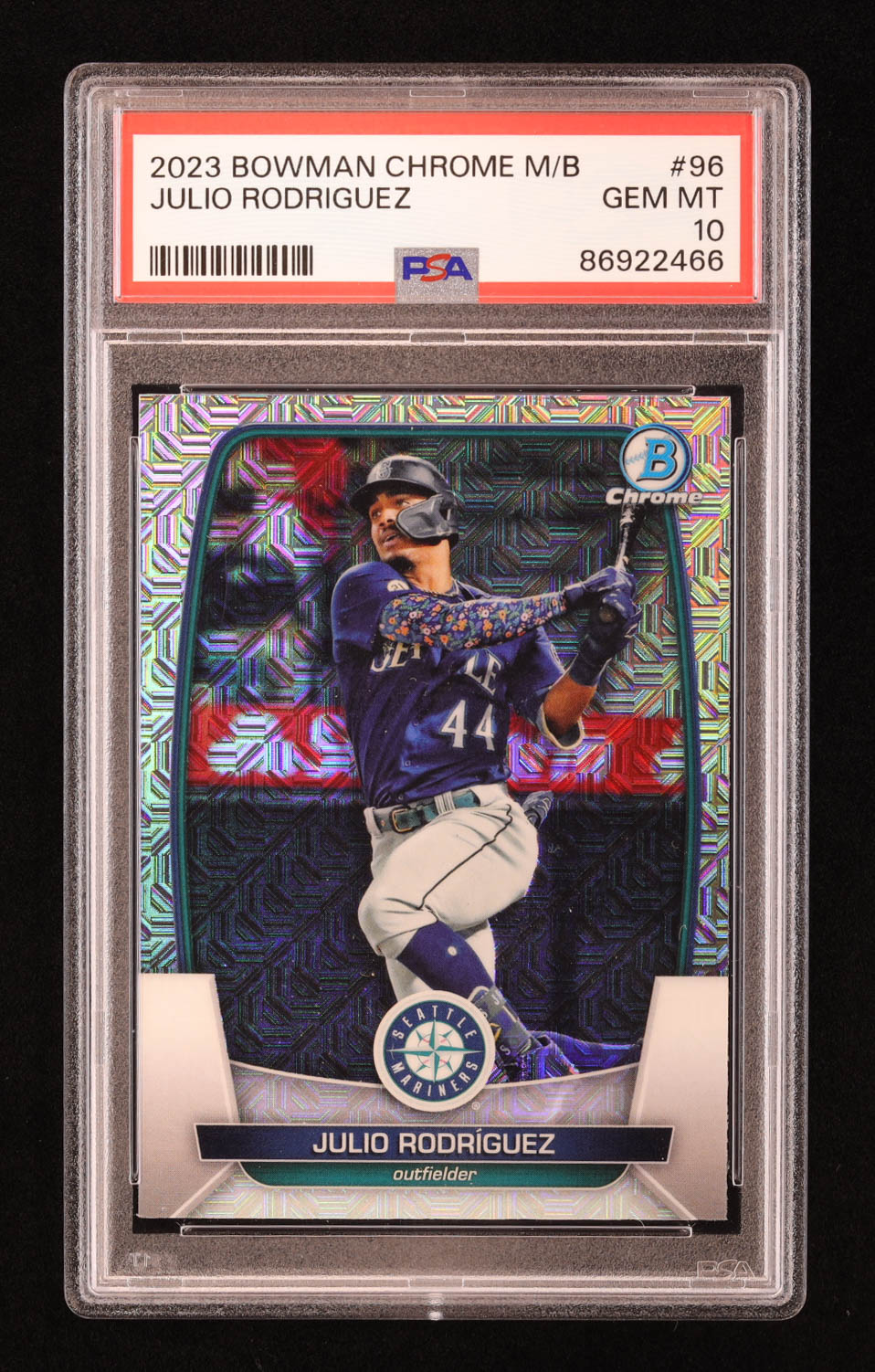 Julio Rodriguez 2023 Bowman Chrome Mega Box #96 (PSA 10) at PristineAuction.com Julio Rodriguez 2023 Bowman Chrome Mega Box #96 (PSA 10) at PristineAuction.com