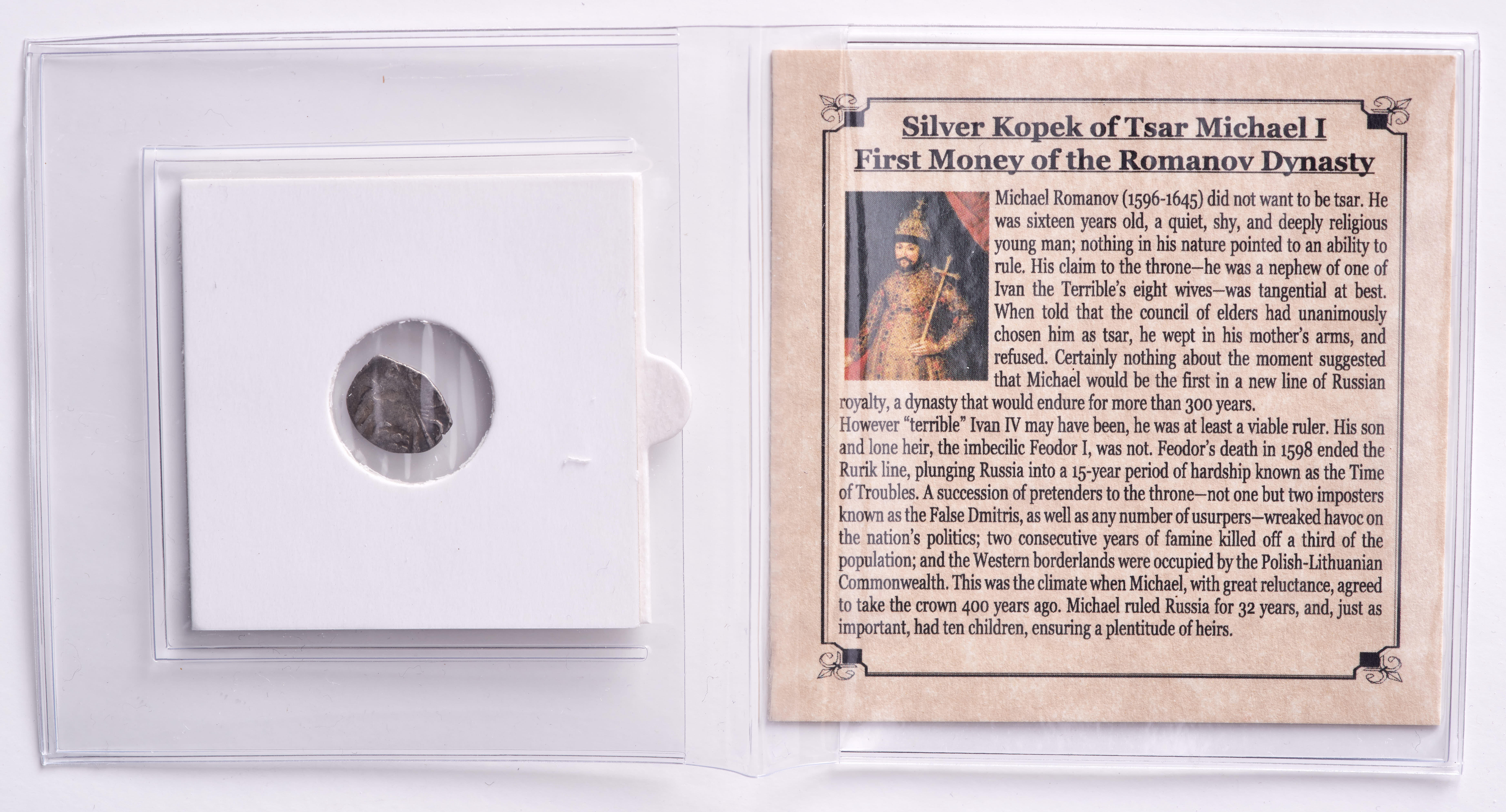 Tsar Michael I Romanov Dynasty Russian Silver Wire Money with Album at PristineAuction.com Tsar Michael I Romanov Dynasty Russian Silver Wire Money with Album at PristineAuction.com