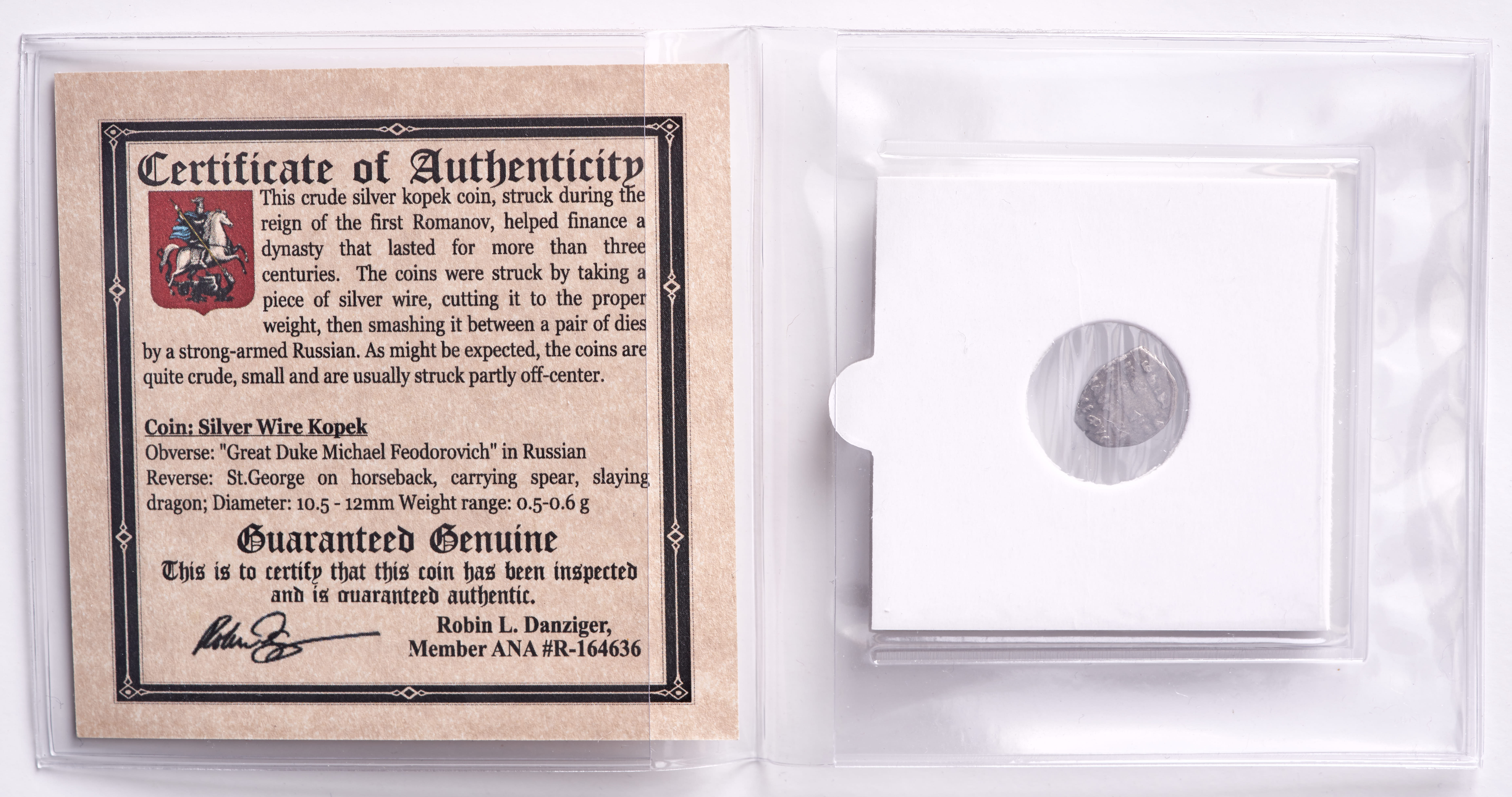 Tsar Michael I Romanov Dynasty Russian Silver Wire Money with Album at PristineAuction.com Tsar Michael I Romanov Dynasty Russian Silver Wire Money with Album at PristineAuction.com