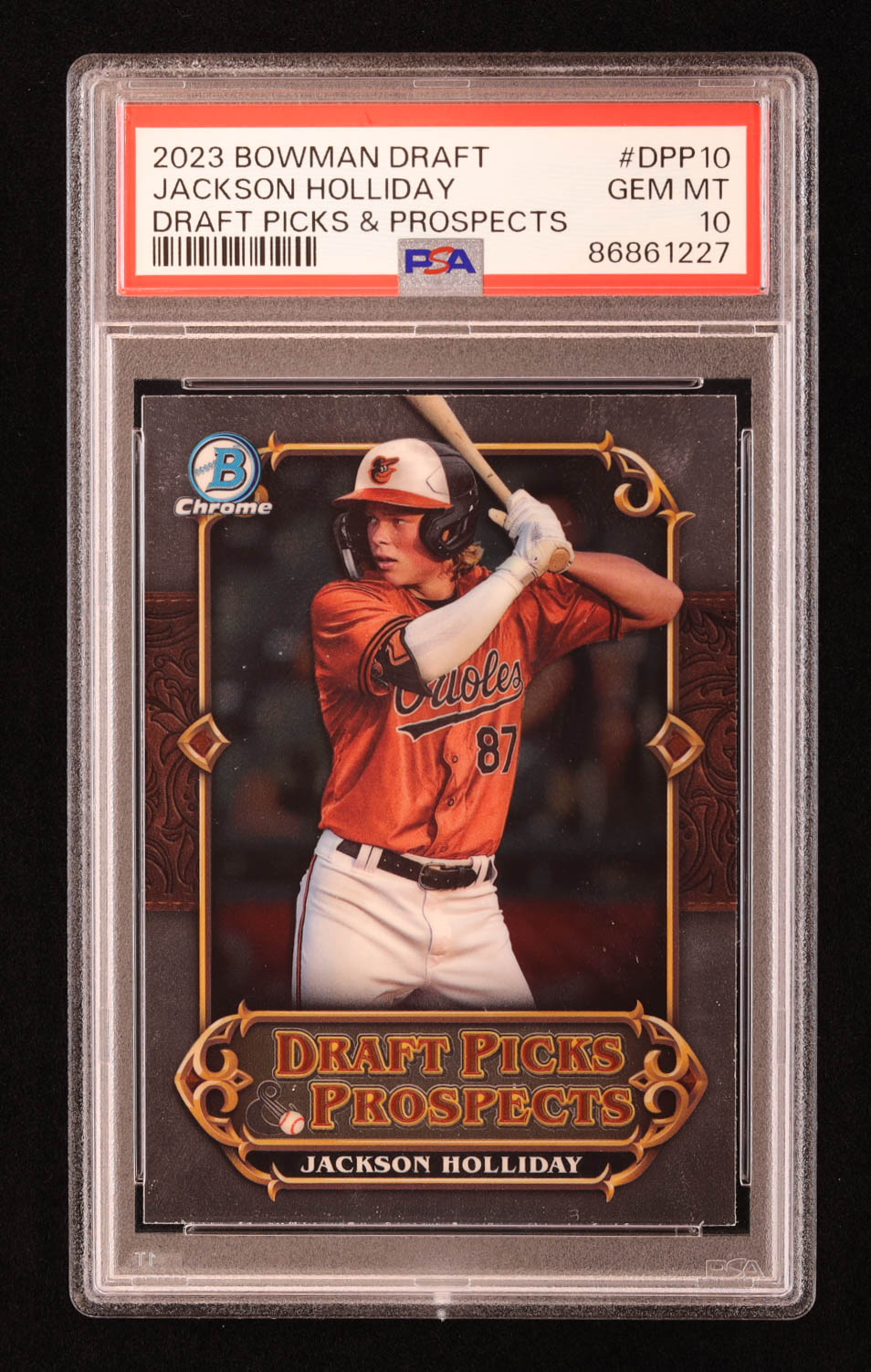 Jackson Holliday 2023 Bowman Chrome Draft Draft Picks and Prospects #DPP10 RC (PSA 10) at PristineAuction.com Jackson Holliday 2023 Bowman Chrome Draft Draft Picks and Prospects #DPP10 RC (PSA 10) at PristineAuction.com
