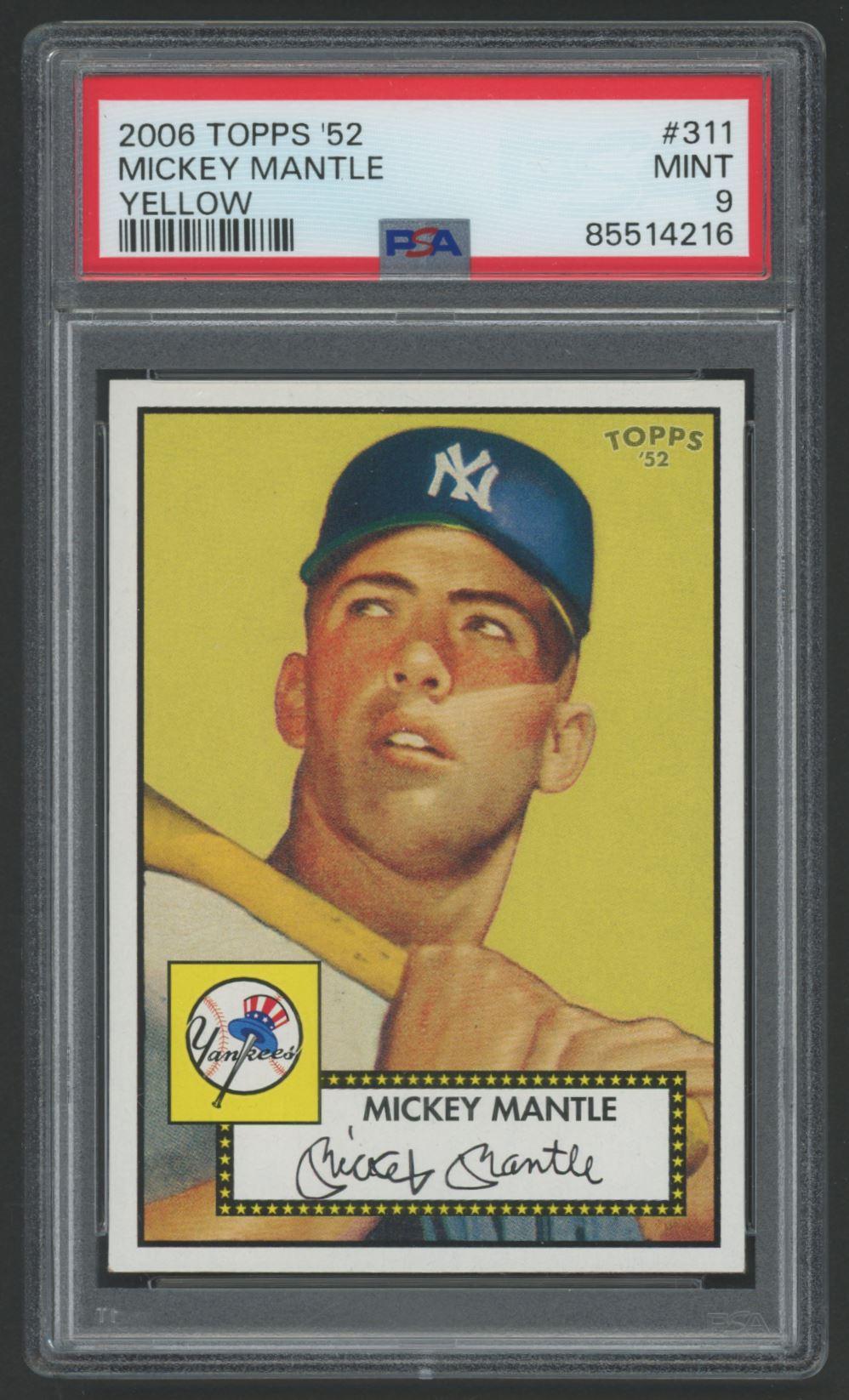 Mickey Mantle 2006 Topps '52 #311F Yellow (PSA 9) at PristineAuction.com Mickey Mantle 2006 Topps '52 #311F Yellow (PSA 9) at PristineAuction.com