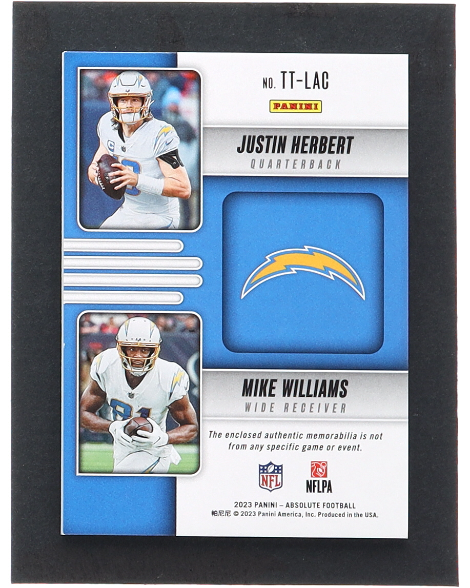 Justin Herbert / Mike Williams 2023 Absolute Team Tandem Materials Holo Silver #9 #48/49 at PristineAuction.com Justin Herbert / Mike Williams 2023 Absolute Team Tandem Materials Holo Silver #9 #48/49 at PristineAuction.com