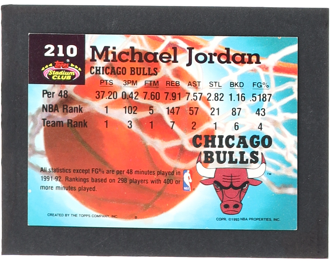 Michael Jordan 1992-93 Stadium Club #210 MC at PristineAuction.com Michael Jordan 1992-93 Stadium Club #210 MC at PristineAuction.com