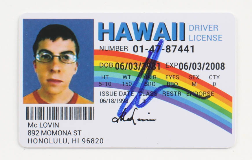 Christopher Mintz-Plasse Signed "Superbad" McLovin Drivers License (JSA) at PristineAuction.com Christopher Mintz-Plasse Signed "Superbad" McLovin Drivers License (JSA) at PristineAuction.com