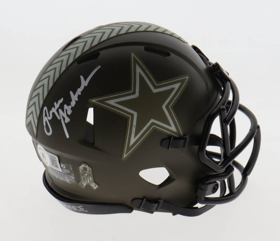 Roger Staubach Signed Cowboys Salute to Service Alternate Speed Mini Helmet (Beckett) at PristineAuction.com Roger Staubach Signed Cowboys Salute to Service Alternate Speed Mini Helmet (Beckett) at PristineAuction.com