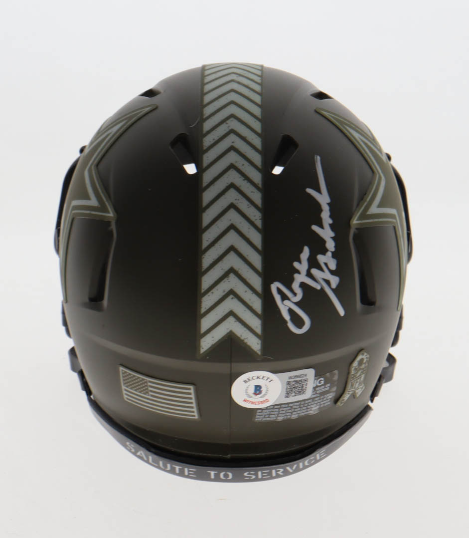 Roger Staubach Signed Cowboys Salute to Service Alternate Speed Mini Helmet (Beckett) at PristineAuction.com Roger Staubach Signed Cowboys Salute to Service Alternate Speed Mini Helmet (Beckett) at PristineAuction.com