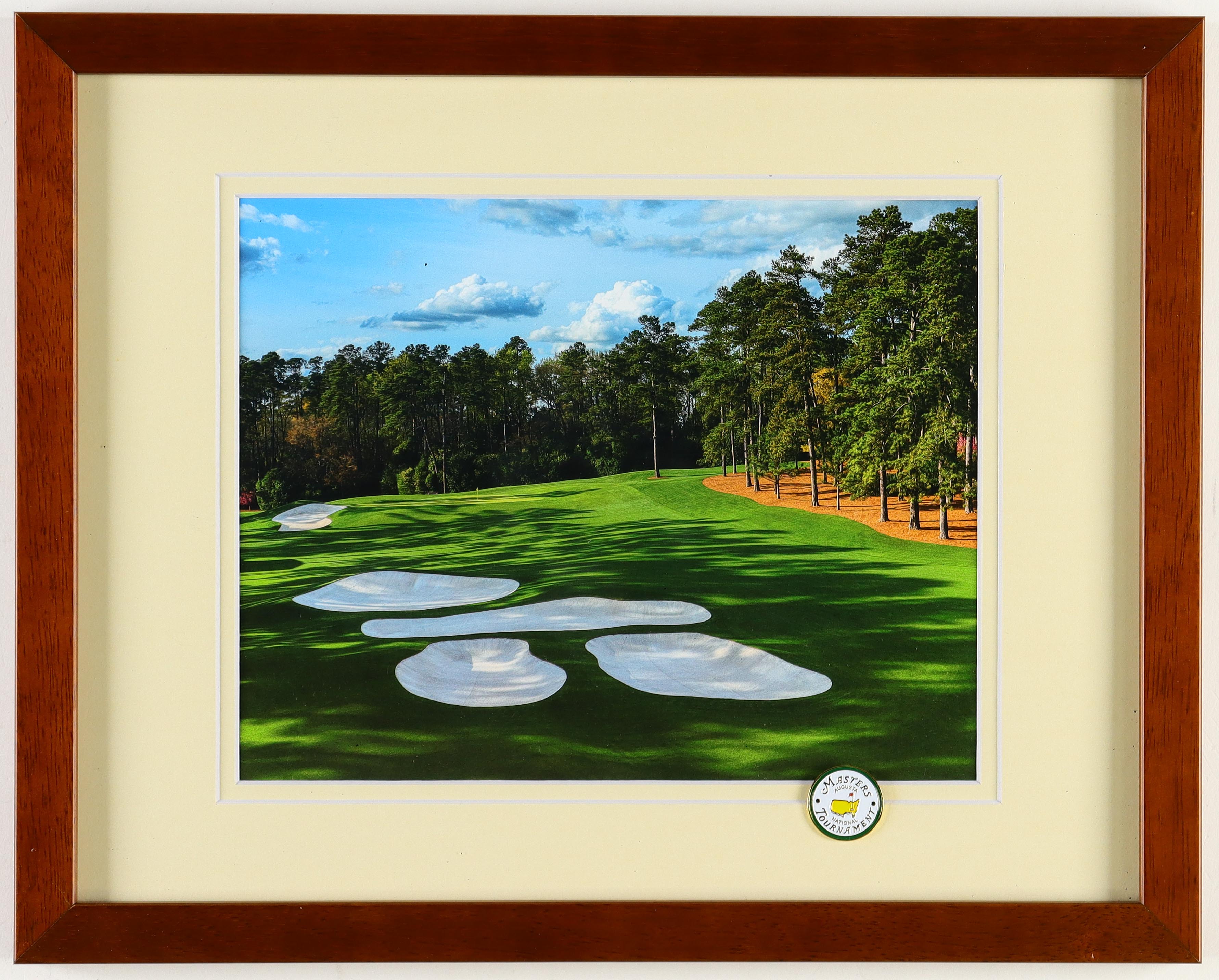 "Augusta National" Custom Framed Photo Display with Official Masters Tournament Pin at PristineAuction.com "Augusta National" Custom Framed Photo Display with Official Masters Tournament Pin at PristineAuction.com