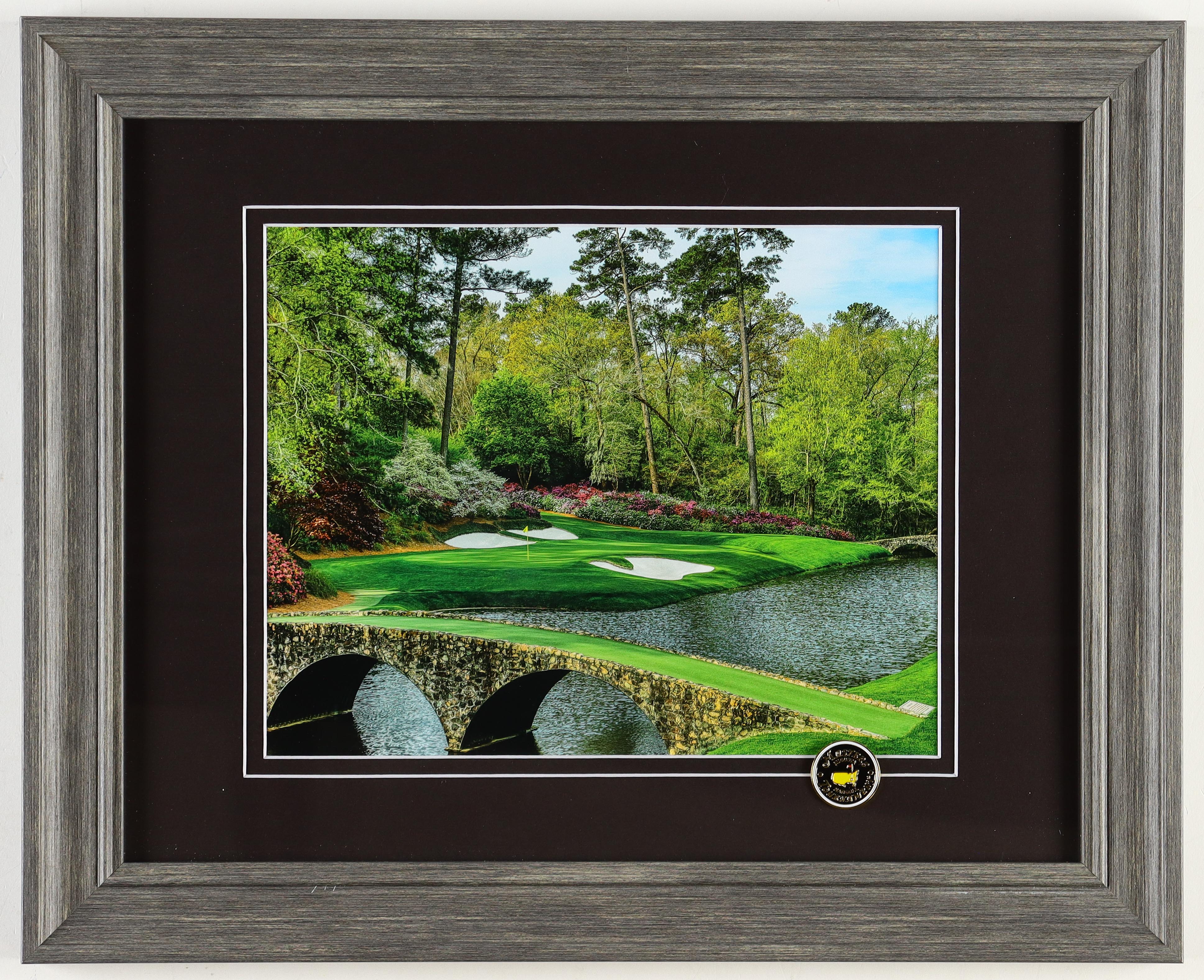 "The Clubhouse at Augusta National" Custom Framed Photo Display with Official Masters Tournament Pin at PristineAuction.com "The Clubhouse at Augusta National" Custom Framed Photo Display with Official Masters Tournament Pin at PristineAuction.com