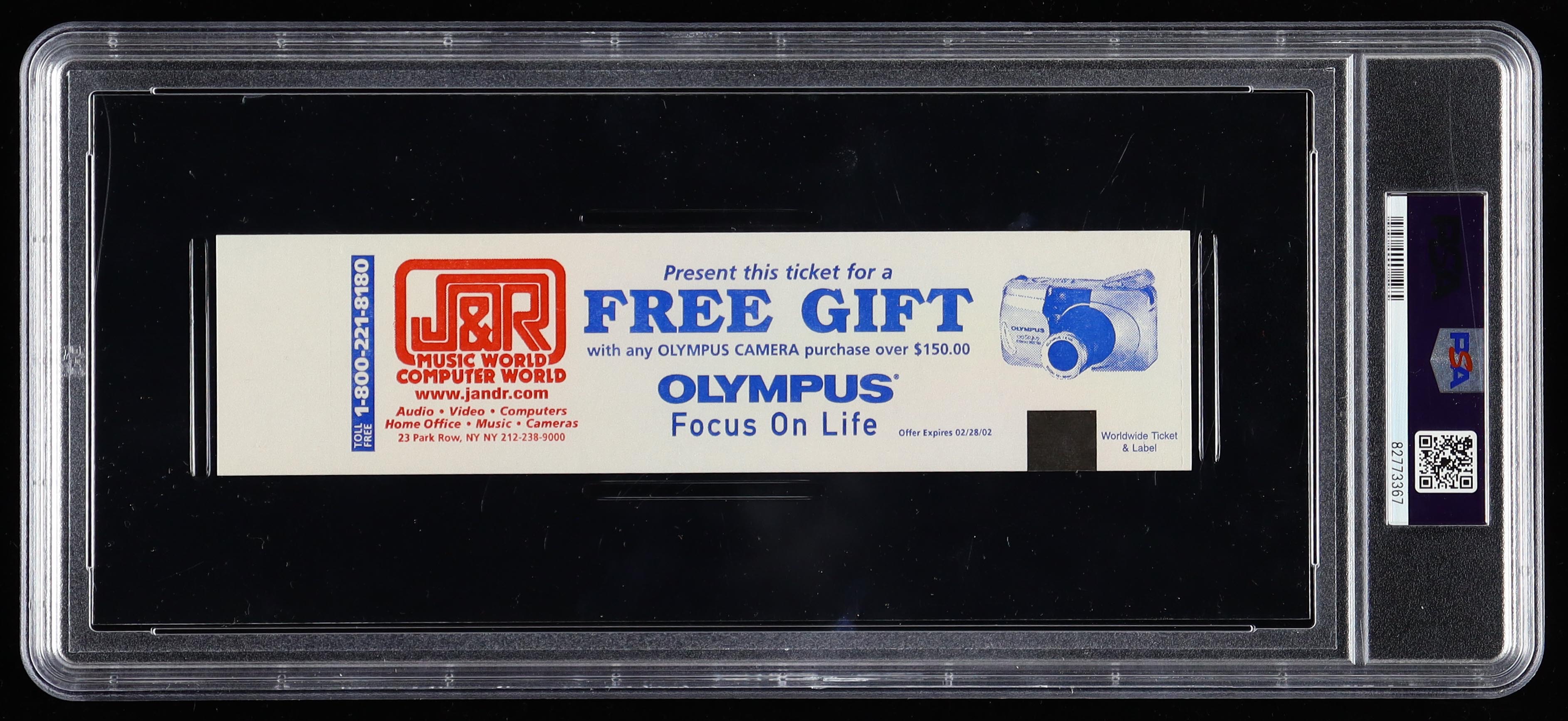 "Top of the World Trade Center" Observatories August 23rd, 2001 Full Ticket (PSA 8) at PristineAuction.com "Top of the World Trade Center" Observatories August 23rd, 2001 Full Ticket (PSA 8) at PristineAuction.com