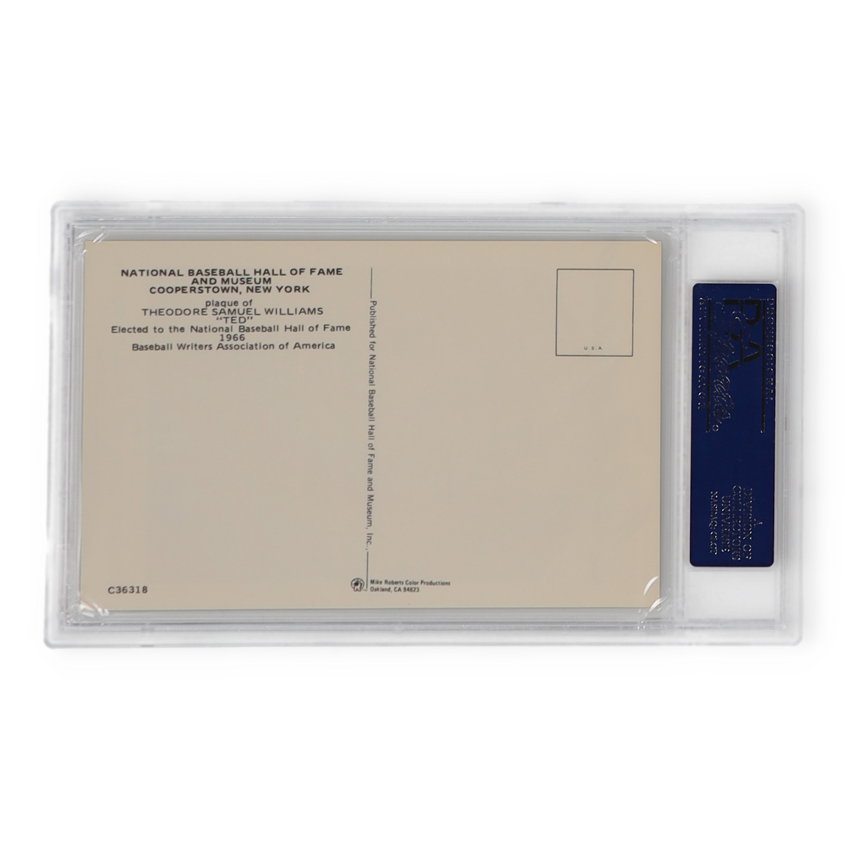 Ted Williams Signed Hall of Fame Plaque Postcard (PSA) at PristineAuction.com Ted Williams Signed Hall of Fame Plaque Postcard (PSA) at PristineAuction.com