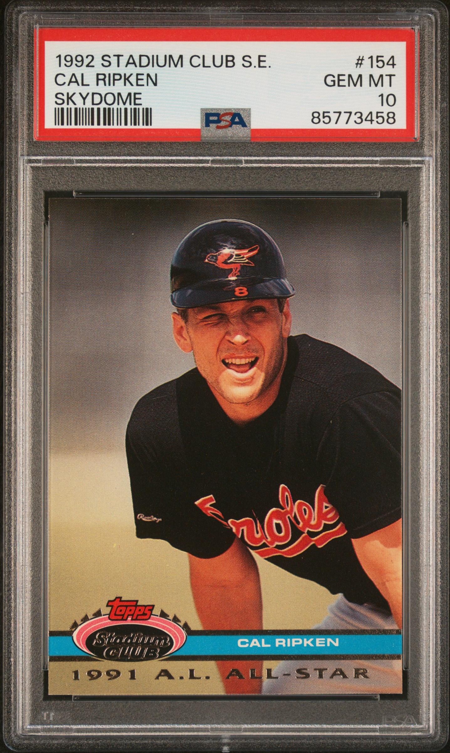 Cal Ripken Jr. 1992 Stadium Club Dome #154 (PSA 10) at PristineAuction.com Cal Ripken Jr. 1992 Stadium Club Dome #154 (PSA 10) at PristineAuction.com