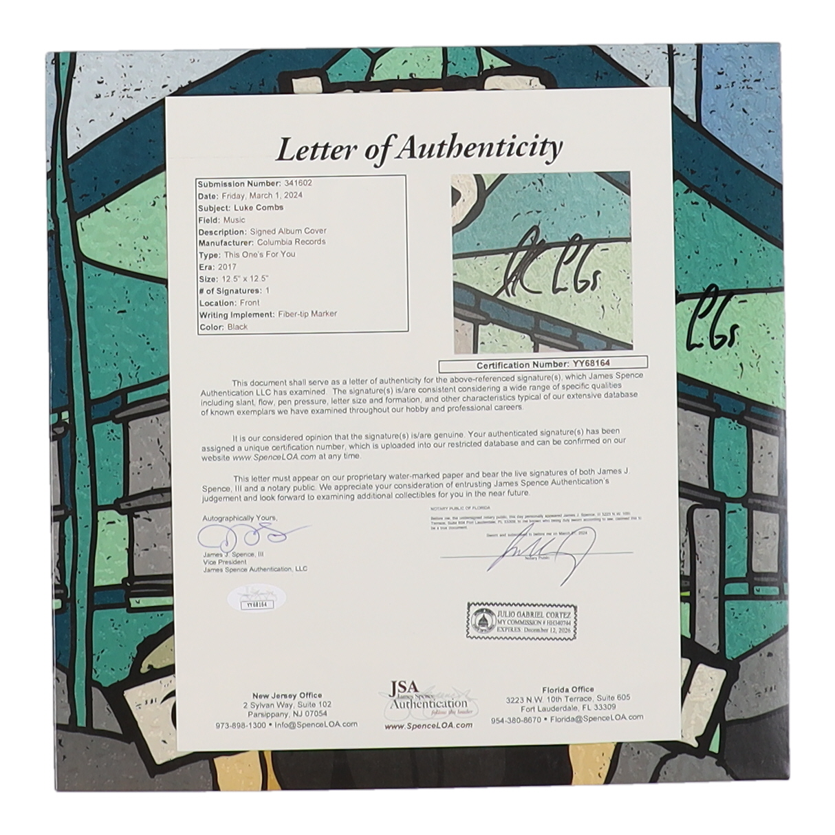 Luke Combs Signed "This Ones for You" Vinyl Record Album Cover (JSA) at PristineAuction.com Luke Combs Signed "This Ones for You" Vinyl Record Album Cover (JSA) at PristineAuction.com