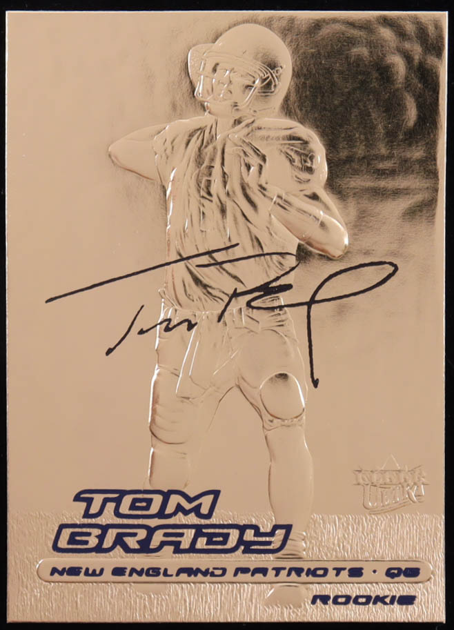 Tom Brady 2000 Merrick Mint 23KT Gold Blue Metallic Signature Series RC at PristineAuction.com Tom Brady 2000 Merrick Mint 23KT Gold Blue Metallic Signature Series RC at PristineAuction.com