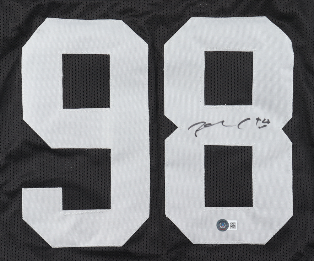 Maxx Crosby Signed Jersey (Beckett) at PristineAuction.com Maxx Crosby Signed Jersey (Beckett) at PristineAuction.com