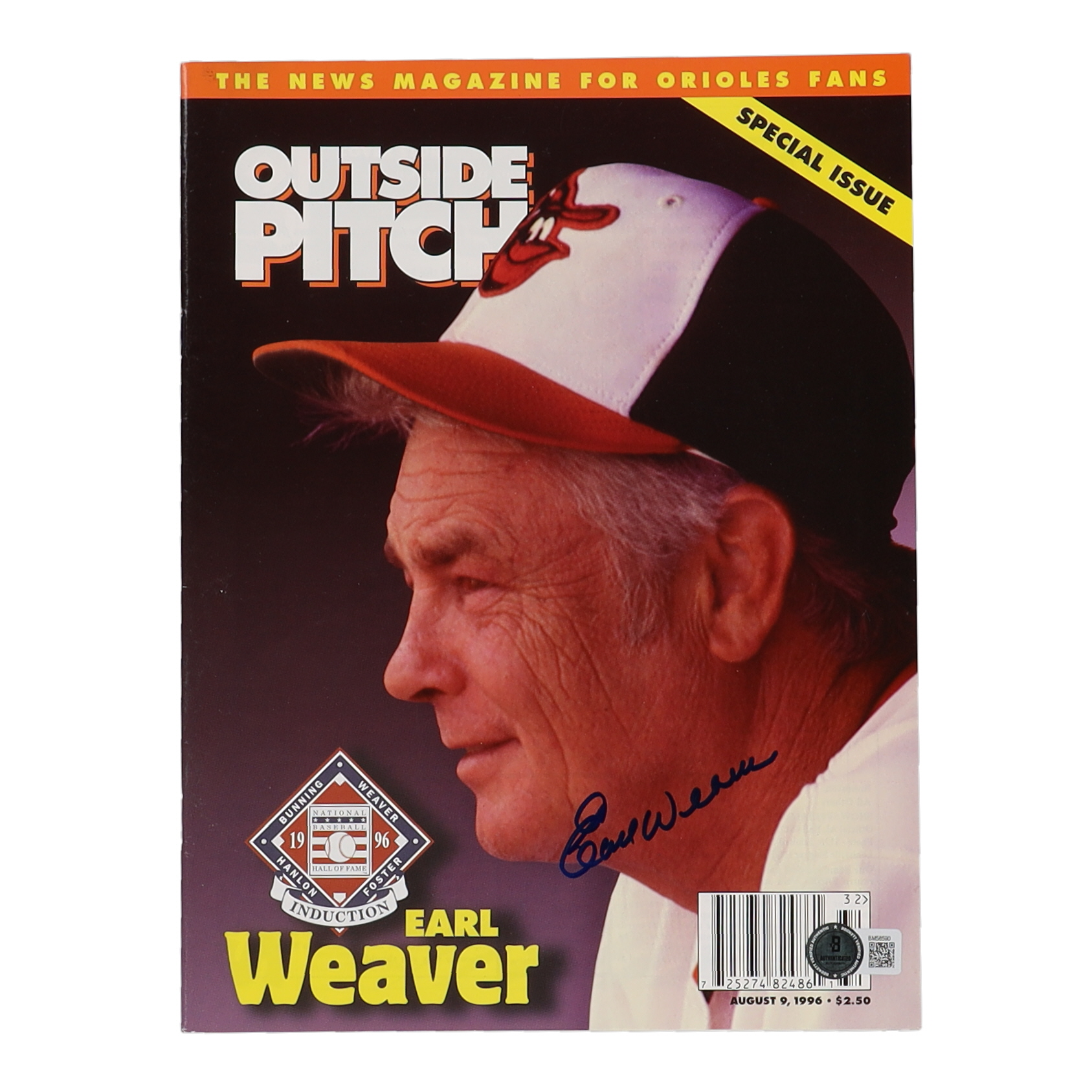 Earl Weaver Signed 1996 "Outside Pitch" Magazine (Beckett) at PristineAuction.com Earl Weaver Signed 1996 "Outside Pitch" Magazine (Beckett) at PristineAuction.com