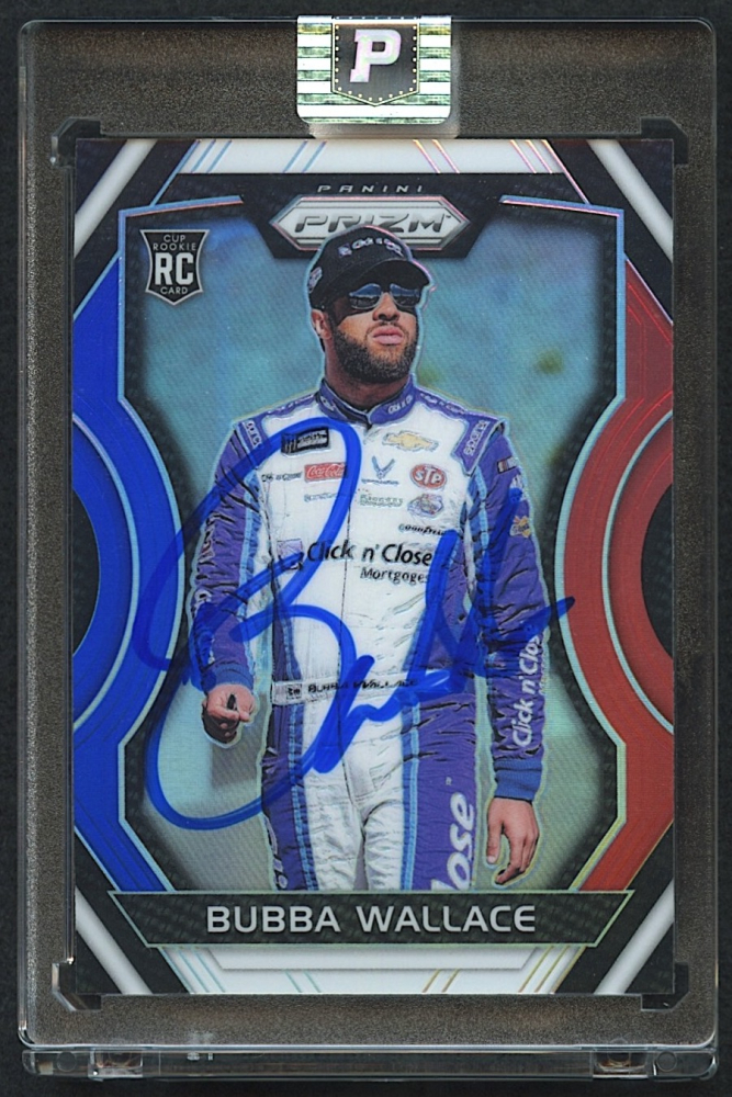 Bubba Wallace Signed 2018 Panini Prizm #11 Prizms Red White & Blue RC (PA Encapsulated)