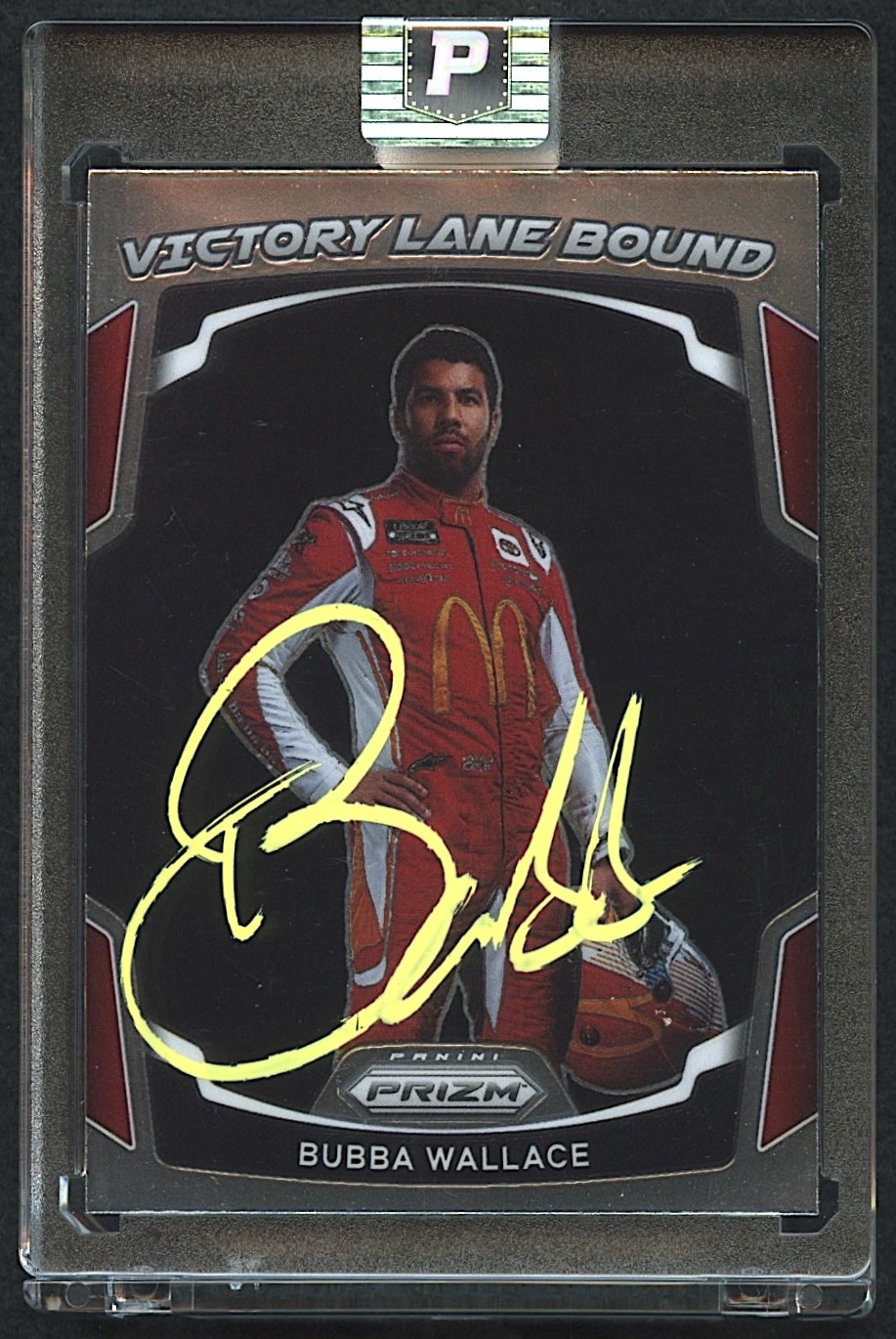 Bubba Wallace Signed 2022 Panini Prizm Victory Lane Bound #6 (PA Encapsulated) at PristineAuction.com Bubba Wallace Signed 2022 Panini Prizm Victory Lane Bound #6 (PA Encapsulated) at PristineAuction.com