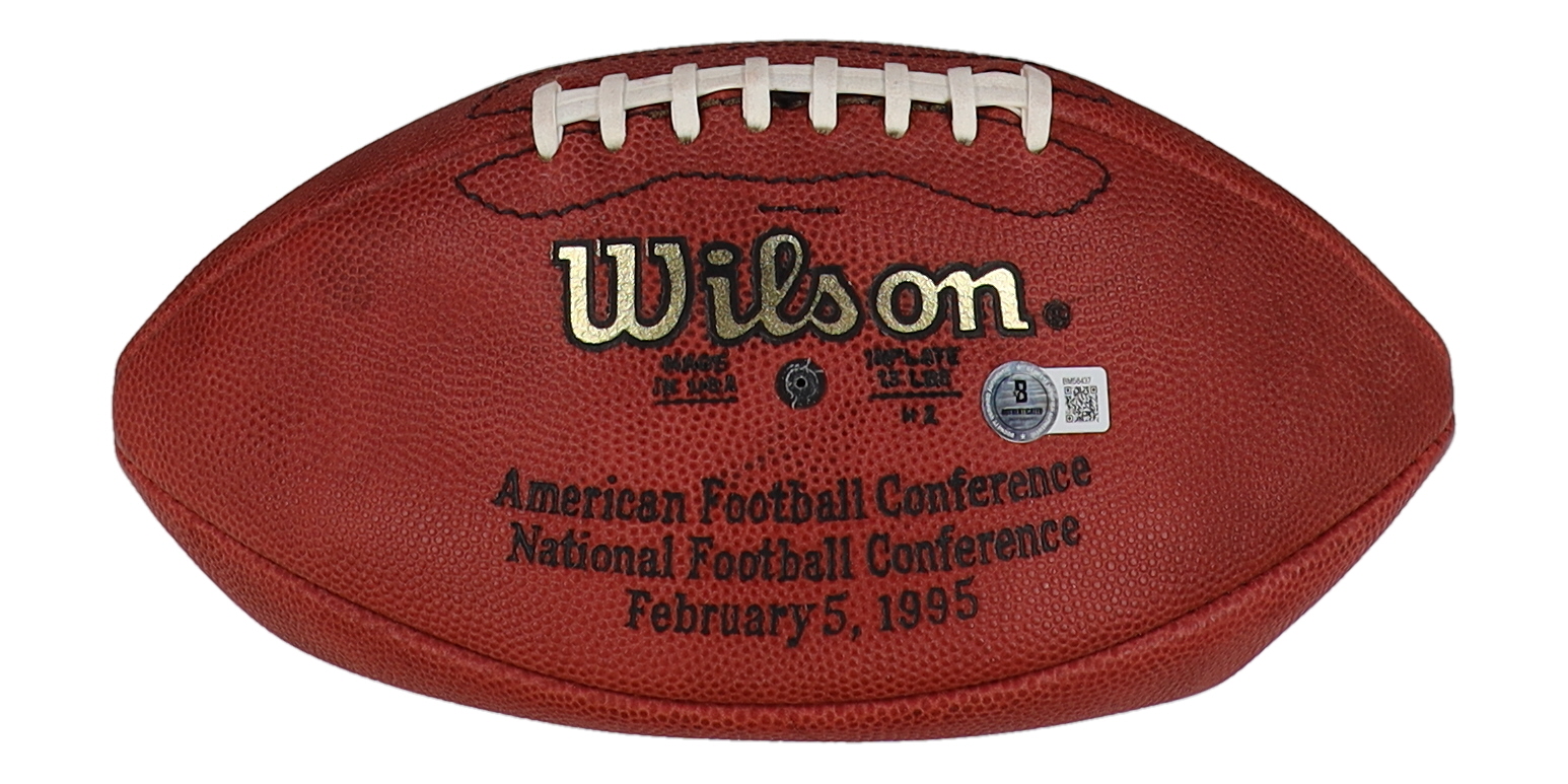 Marshall Faulk Signed 1995 Pro Bowl Logo NFL Football Inscribed "M.V.P." (Beckett) at PristineAuction.com Marshall Faulk Signed 1995 Pro Bowl Logo NFL Football Inscribed "M.V.P." (Beckett) at PristineAuction.com