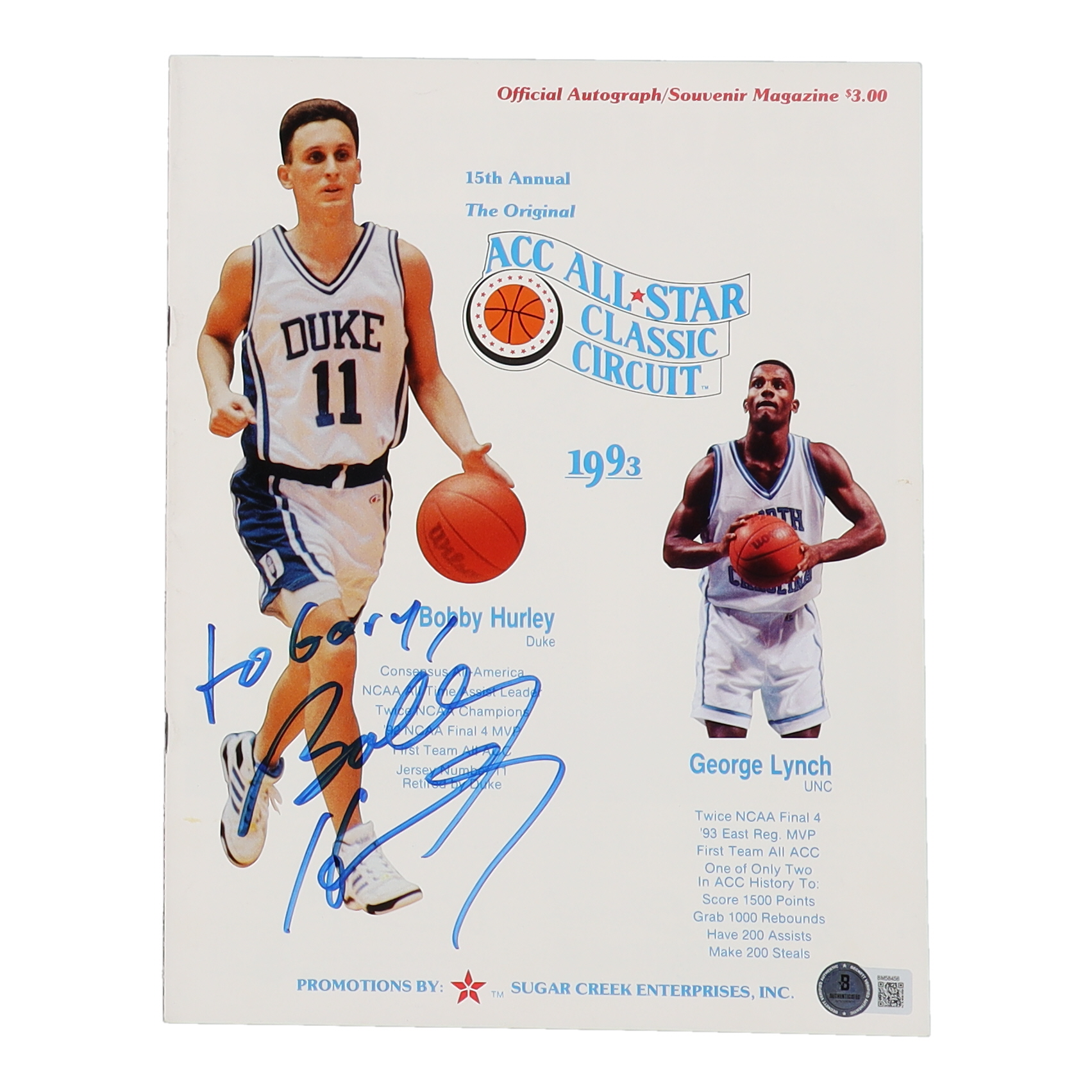 Bobby Hurley Signed 1993 "ACC All-Star Classic Circuit" Souvenir Magazine (Beckett) at PristineAuction.com Bobby Hurley Signed 1993 "ACC All-Star Classic Circuit" Souvenir Magazine (Beckett) at PristineAuction.com