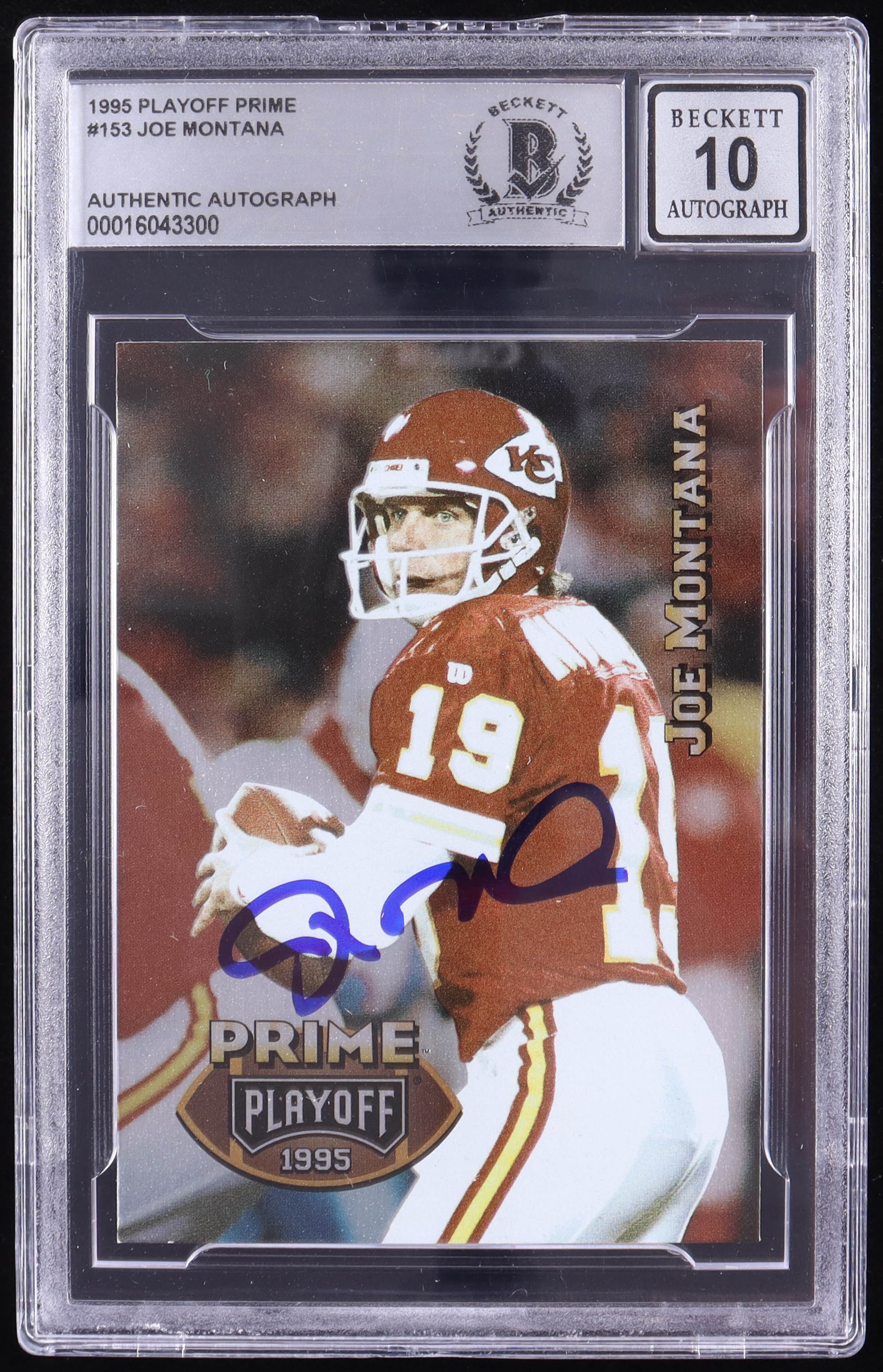 Joe Montana Signed 1995 Playoff Prime #153 (BGS | Auto 10) at PristineAuction.com Joe Montana Signed 1995 Playoff Prime #153 (BGS | Auto 10) at PristineAuction.com